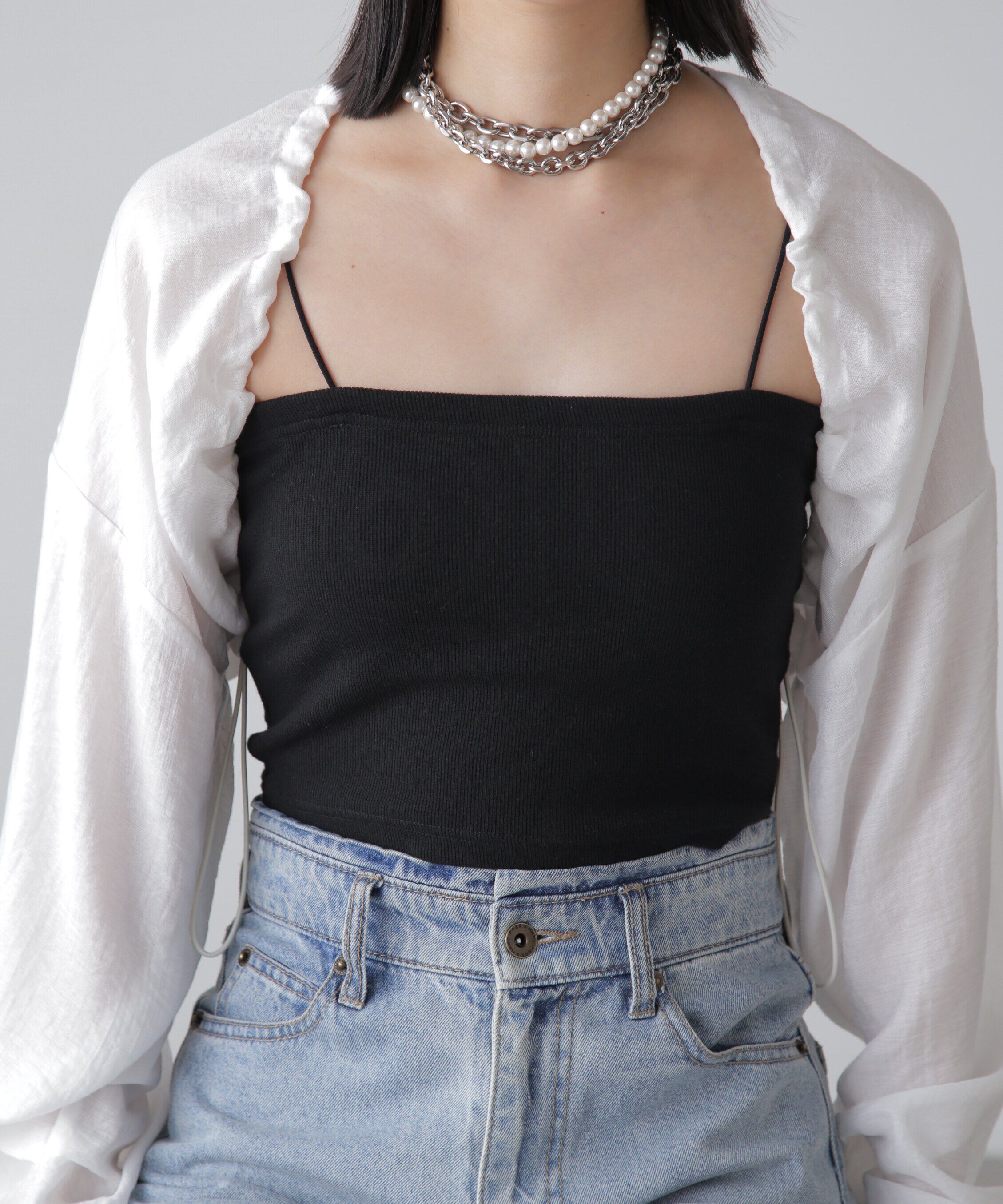  「ドロストショート丈ボレロ」|シャツ・ブラウス|