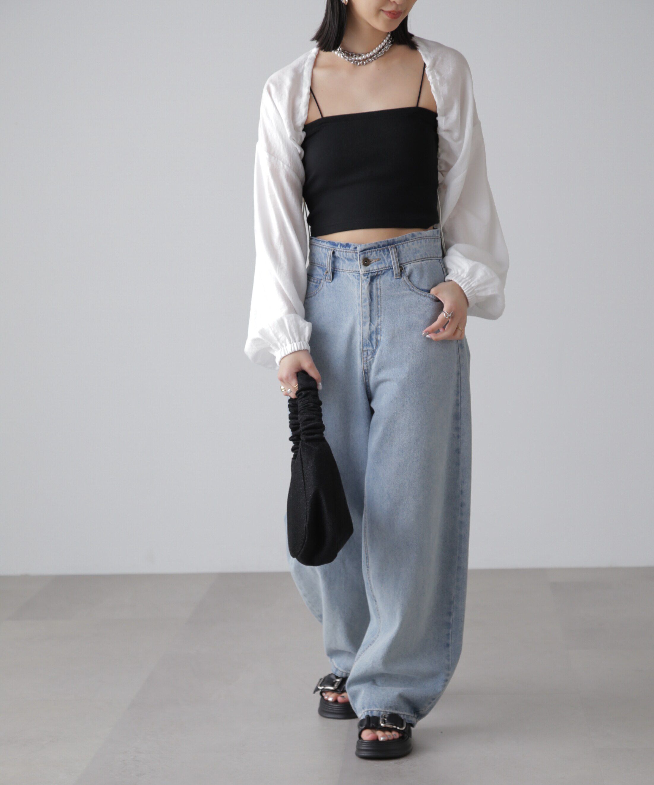  「ドロストショート丈ボレロ」|シャツ・ブラウス|