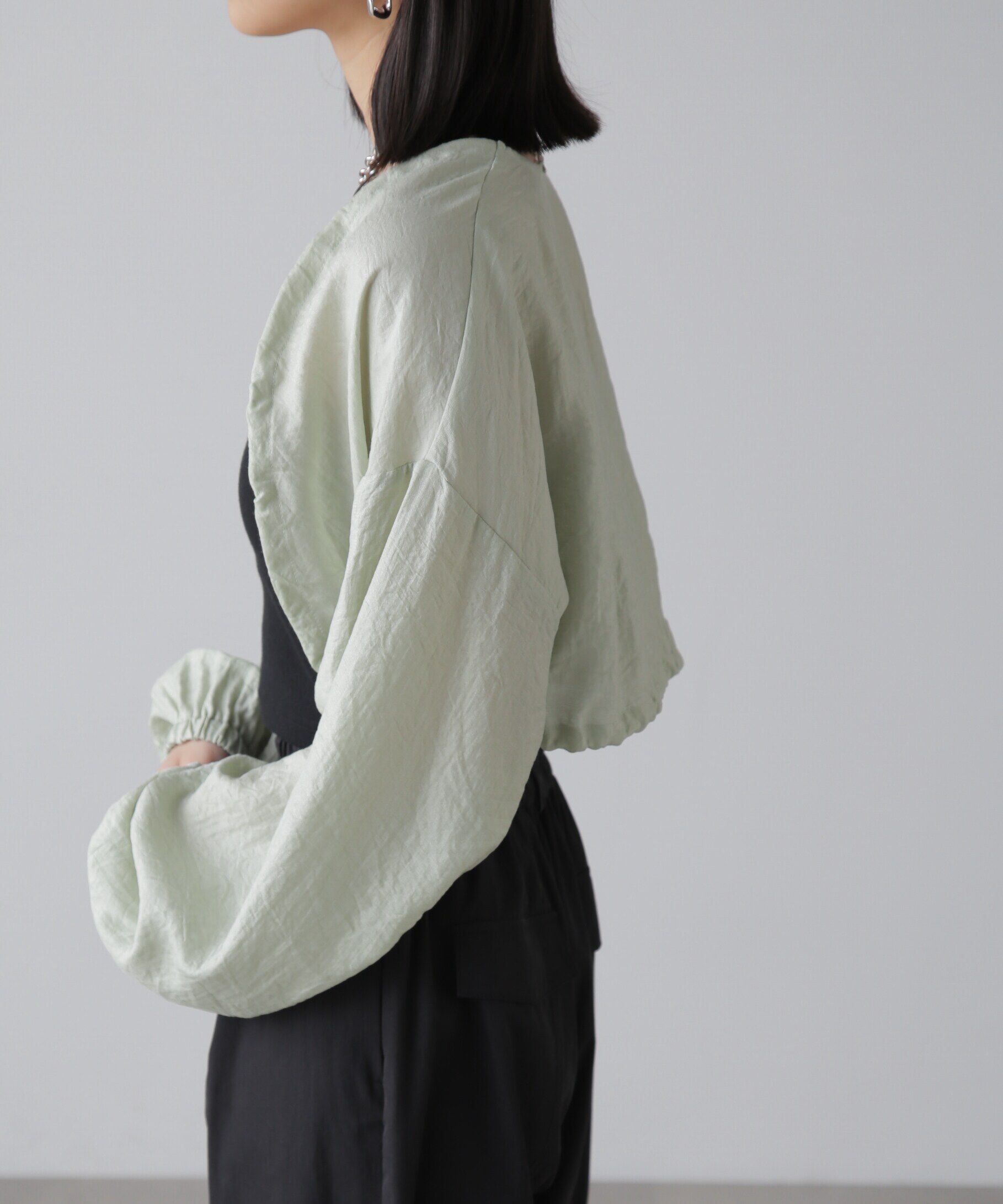  「ドロストショート丈ボレロ」|シャツ・ブラウス|