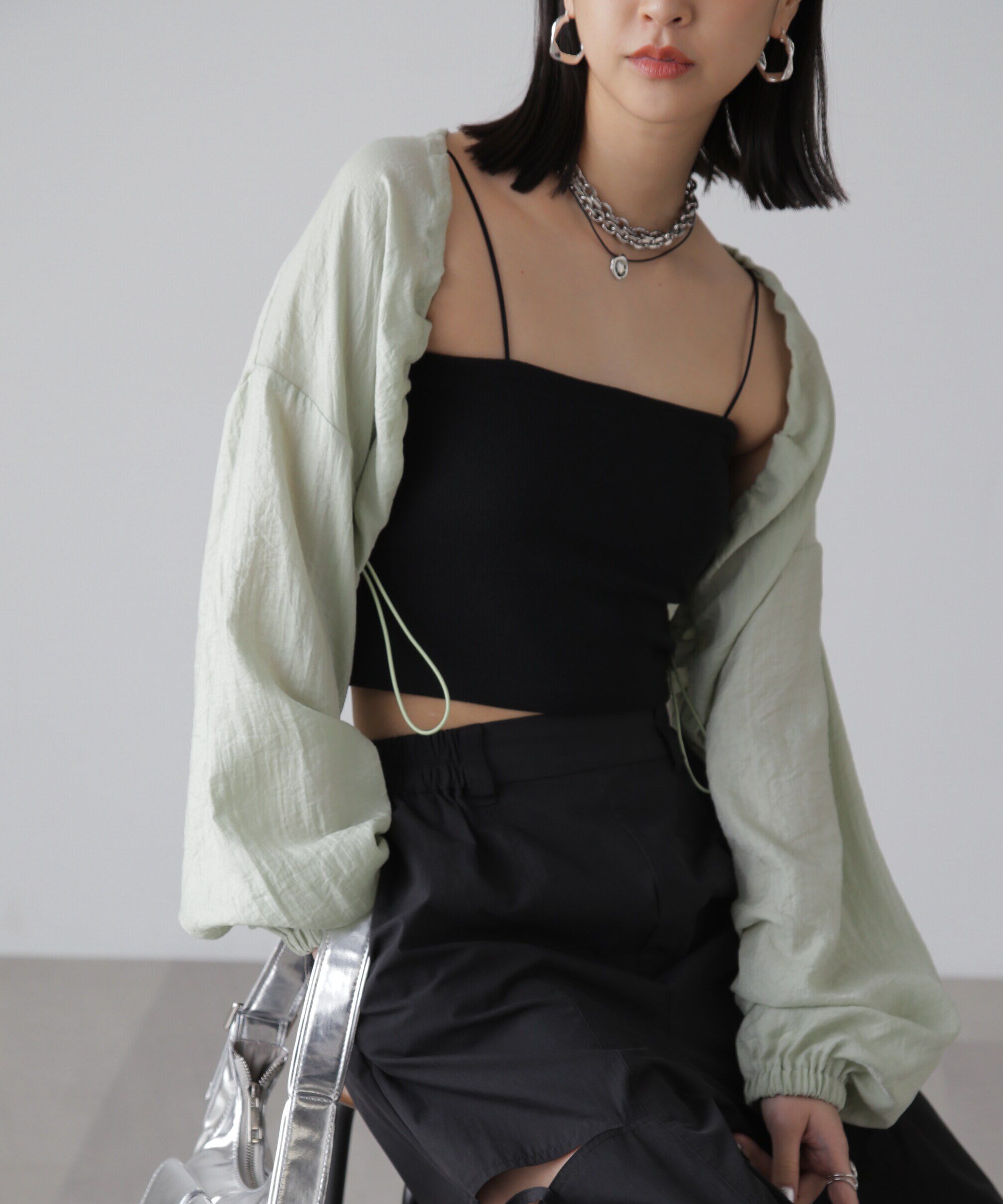  「ドロストショート丈ボレロ」|シャツ・ブラウス|