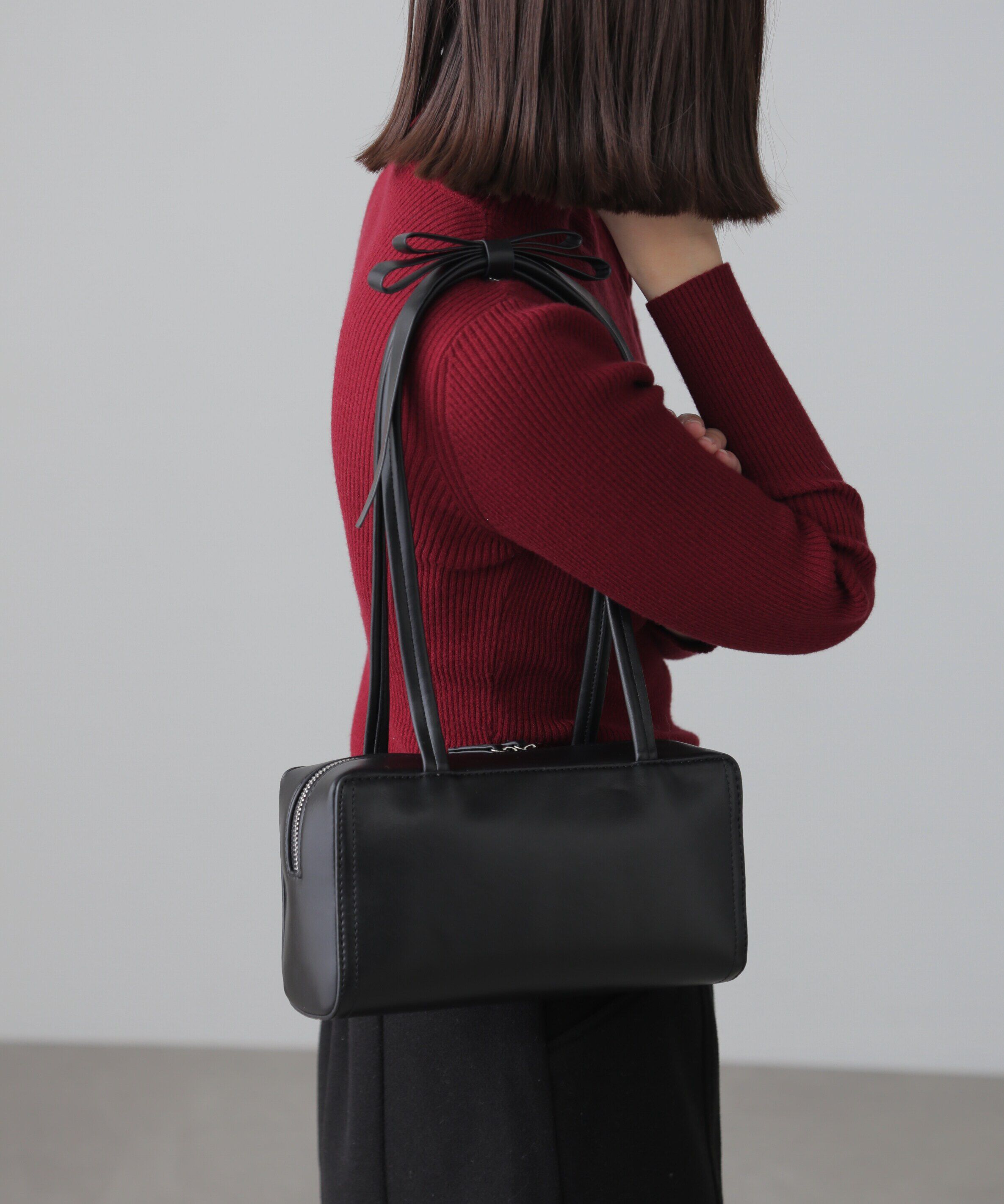  「リボンショルダーバッグ」|その他|ブラック