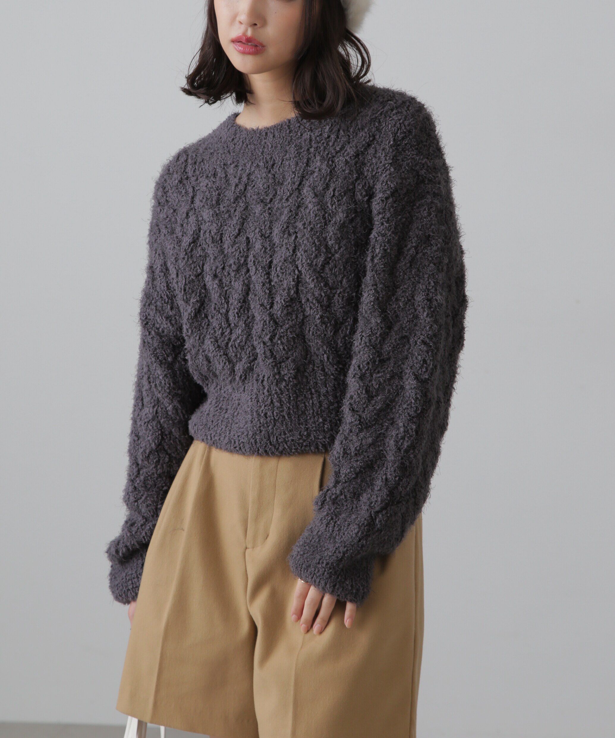  「シャギーケーブルニット」|ニット・セーター|