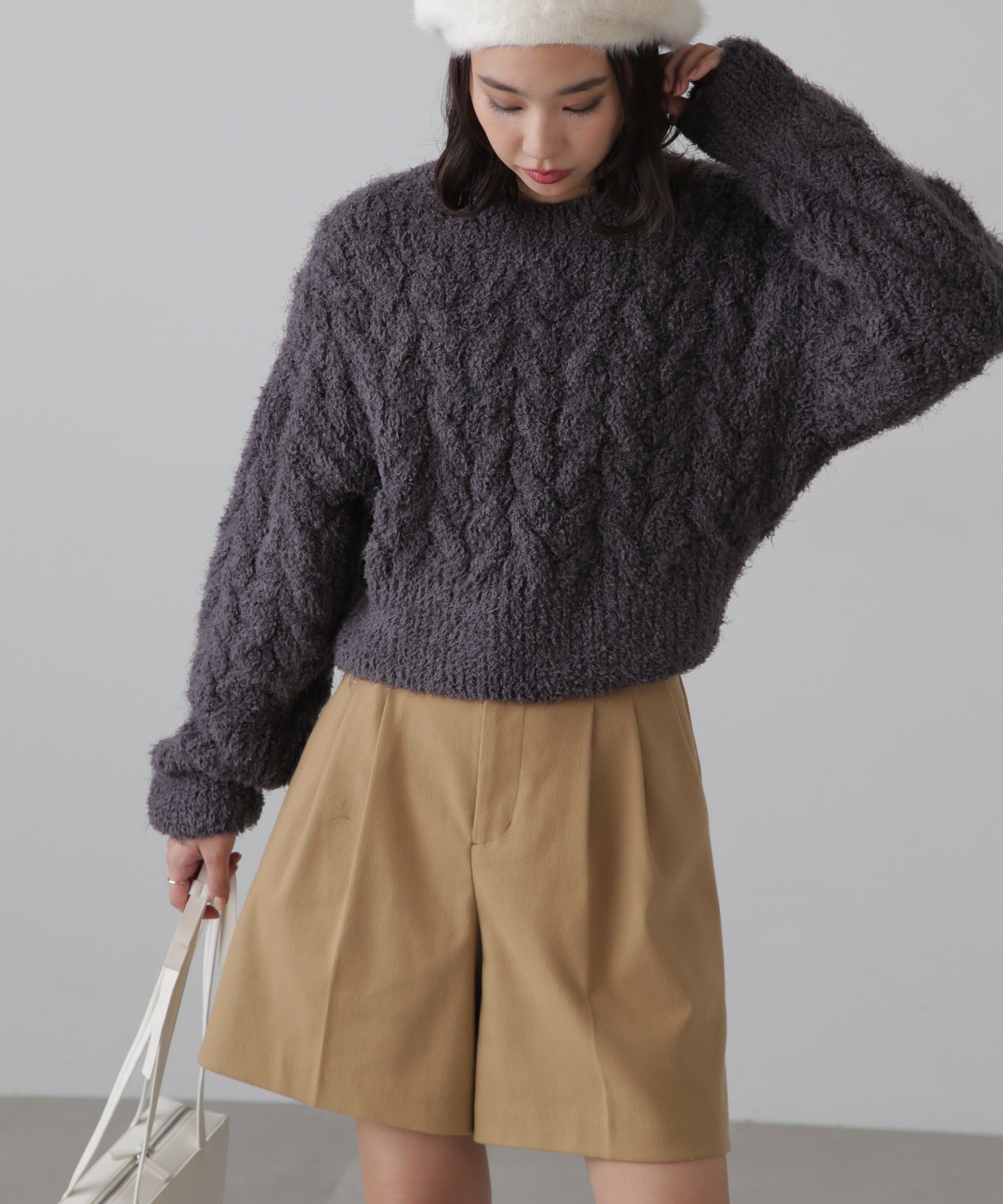  「シャギーケーブルニット」|ニット・セーター|