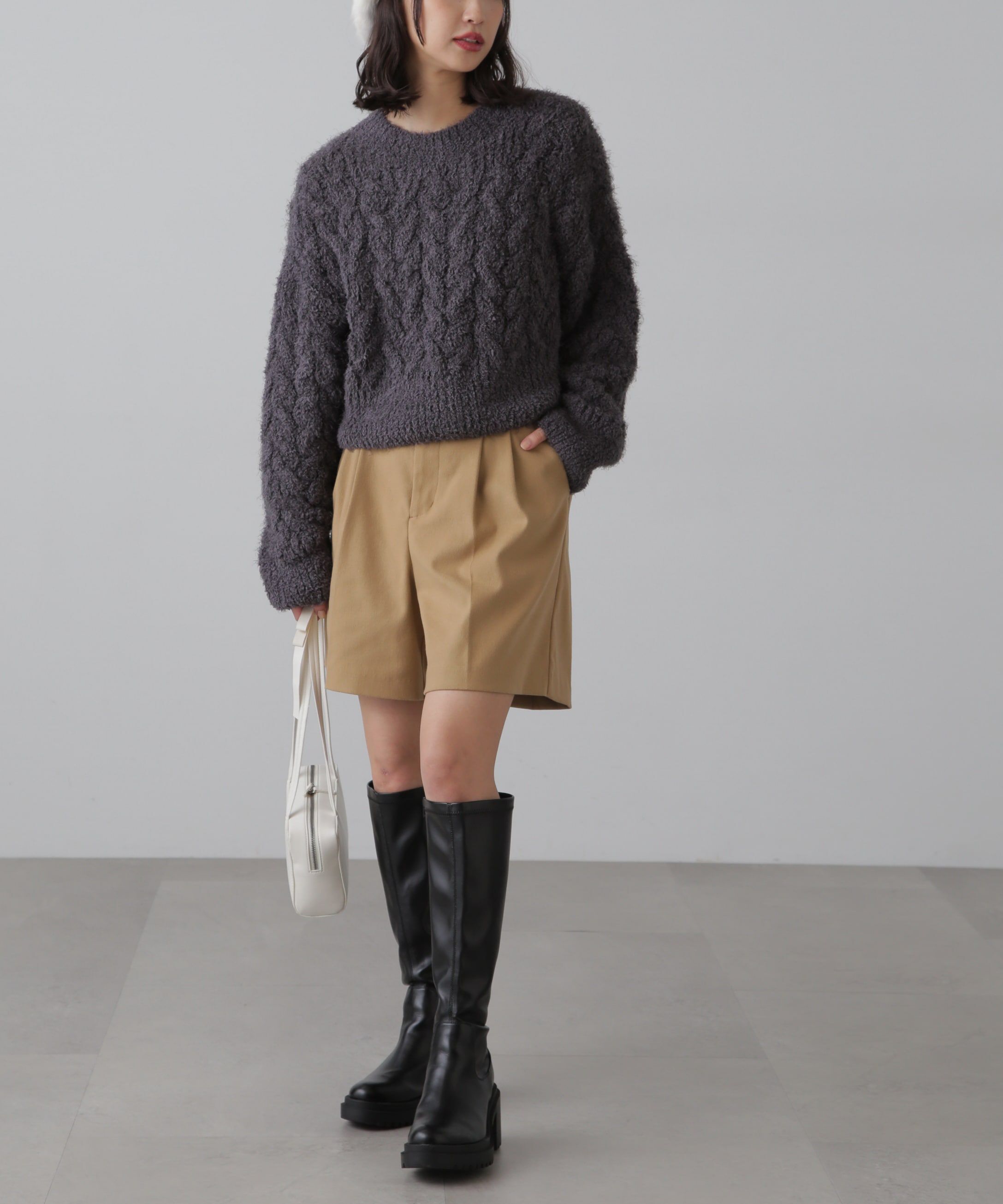  「シャギーケーブルニット」|ニット・セーター|