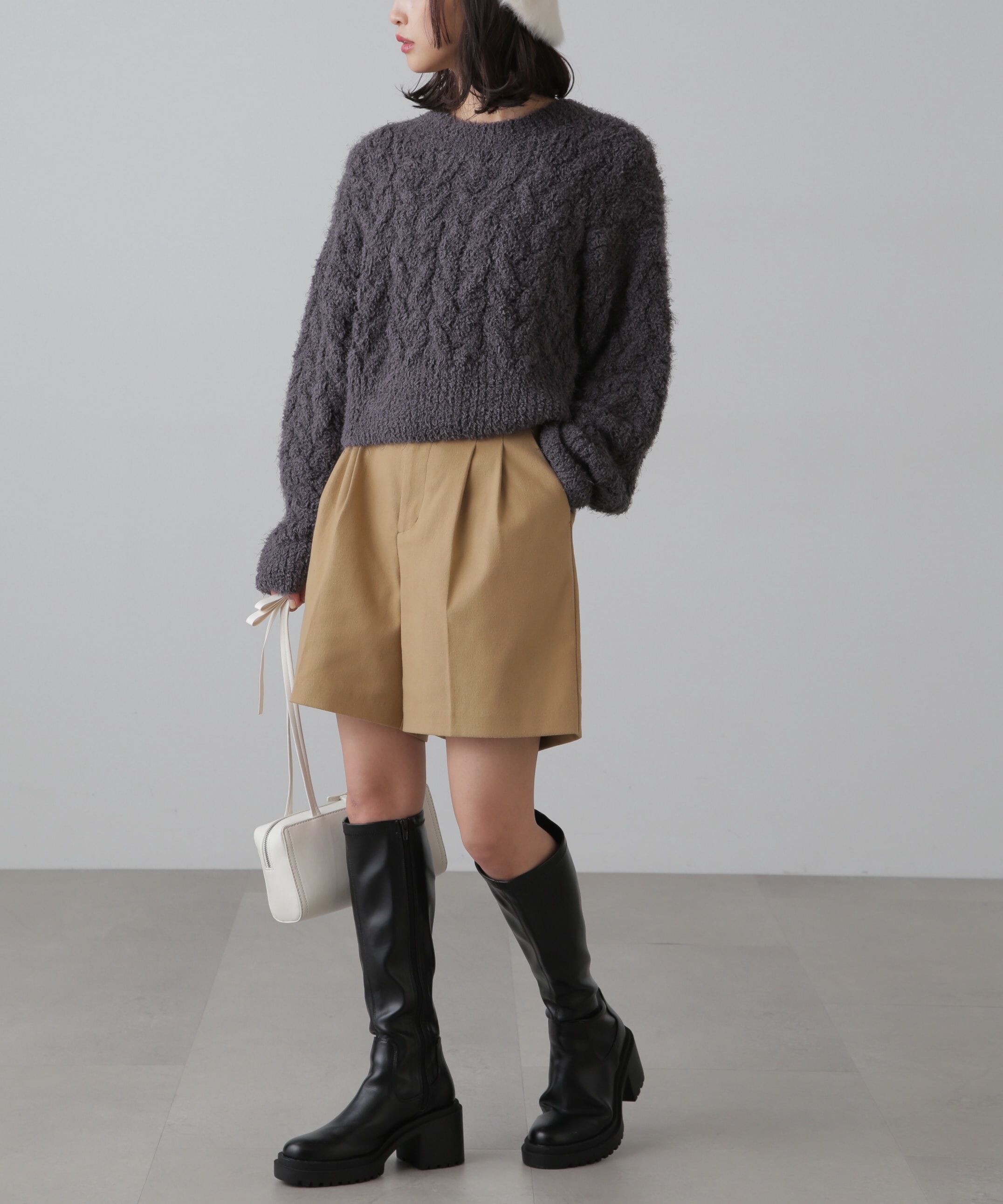  「シャギーケーブルニット」|ニット・セーター|