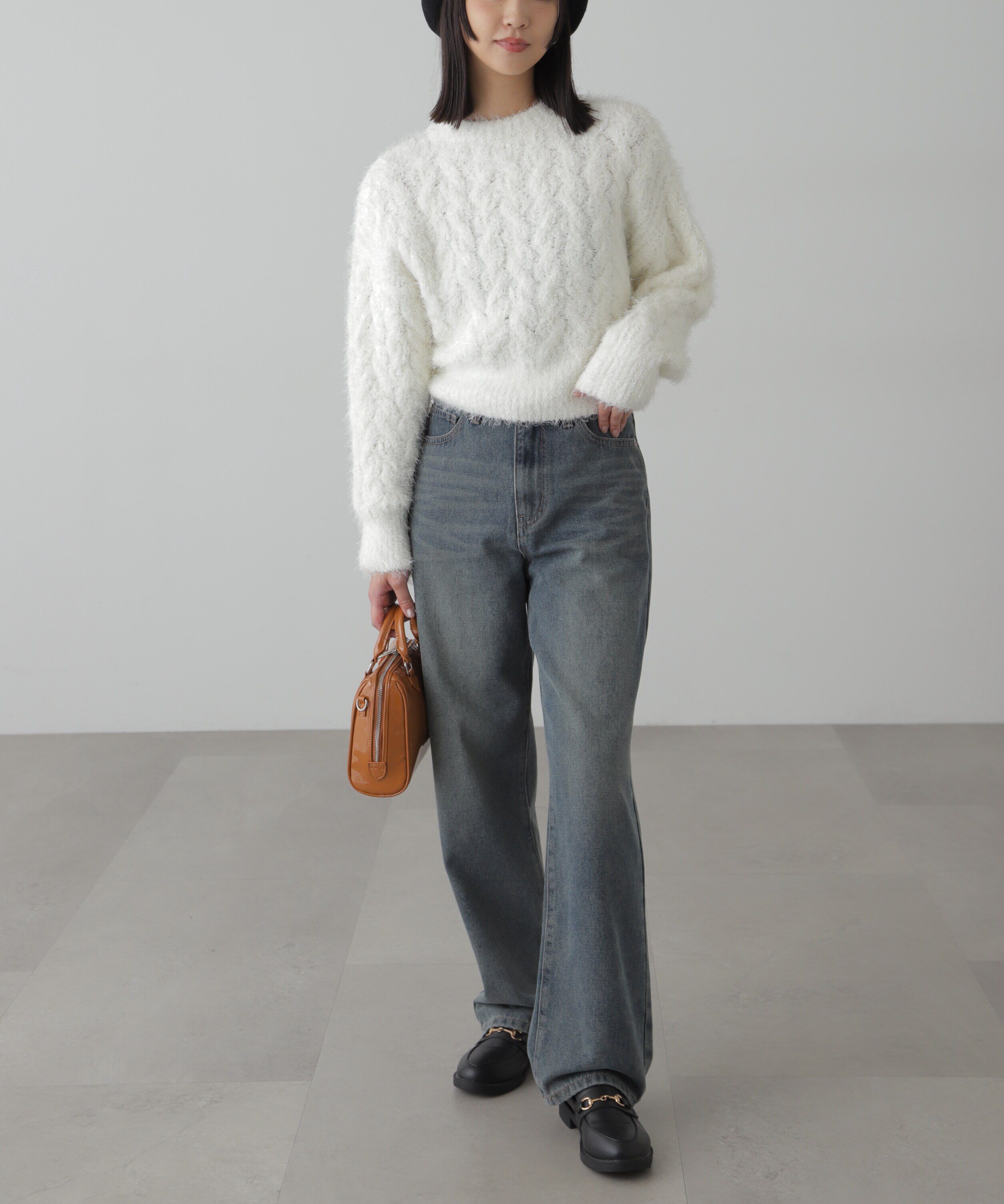  「シャギーケーブルニット」|ニット・セーター|