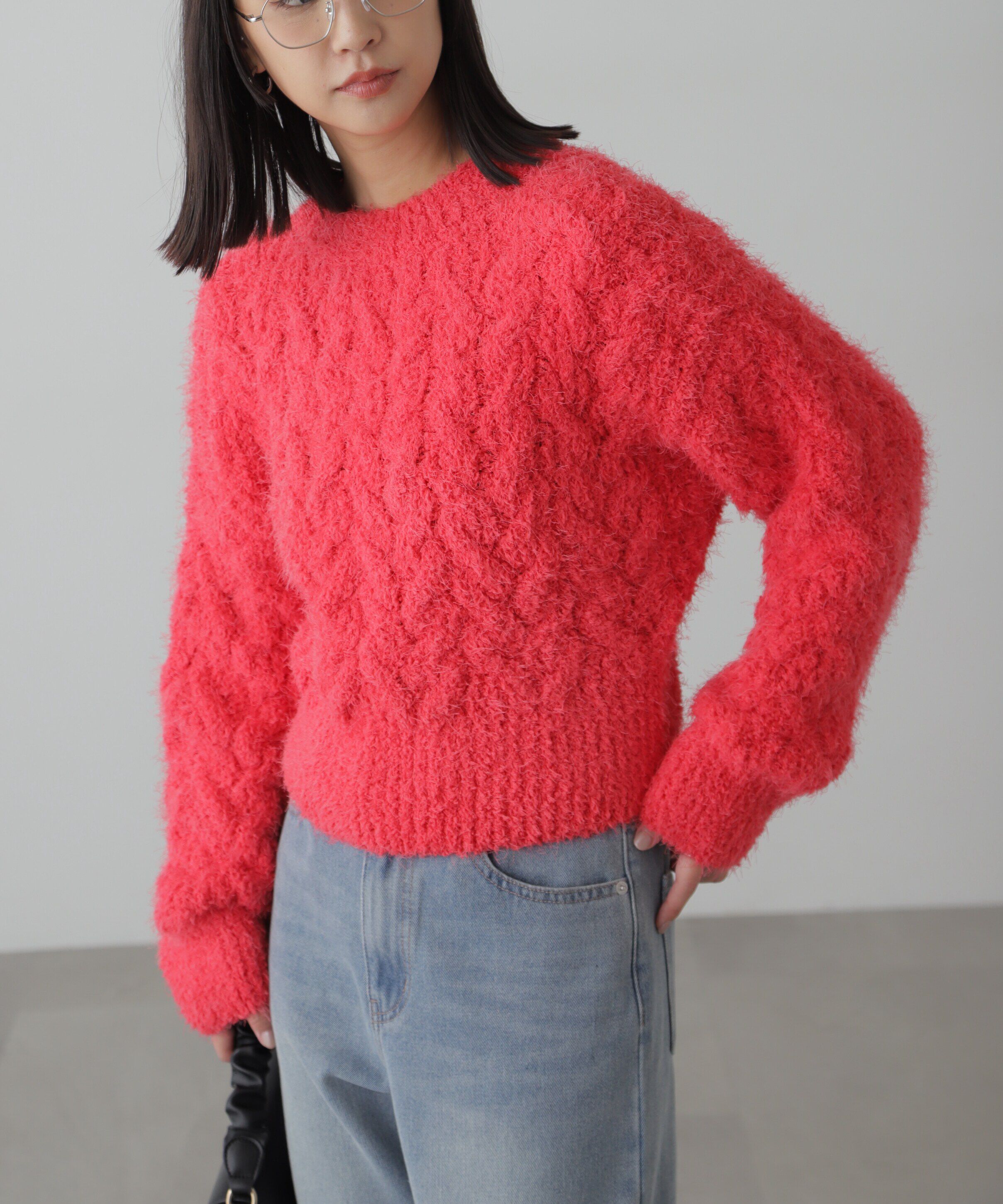  「シャギーケーブルニット」|ニット・セーター|