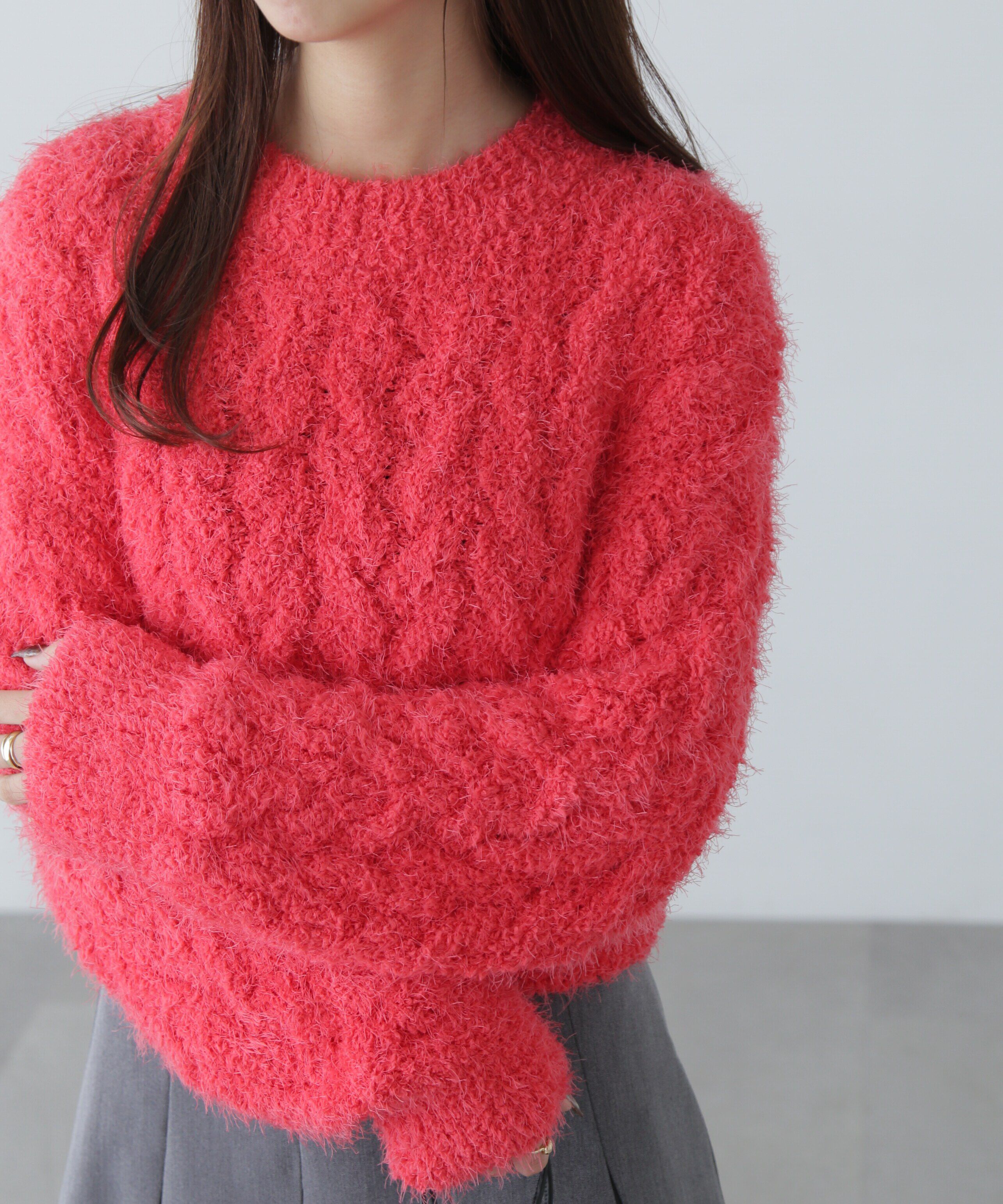  「シャギーケーブルニット」|ニット・セーター|