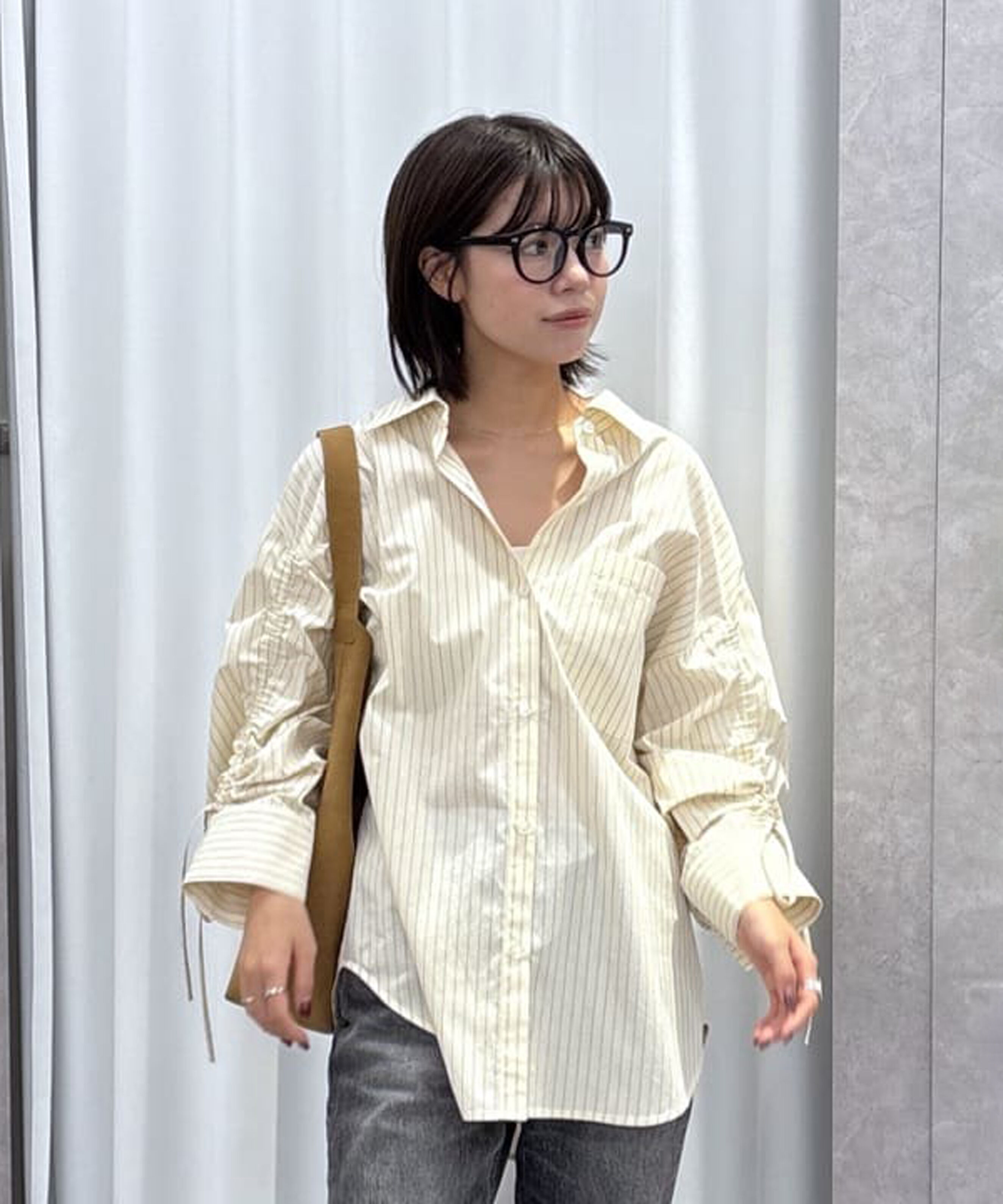  「袖シャーリングオーバーシャツ」|シャツ・ブラウス|