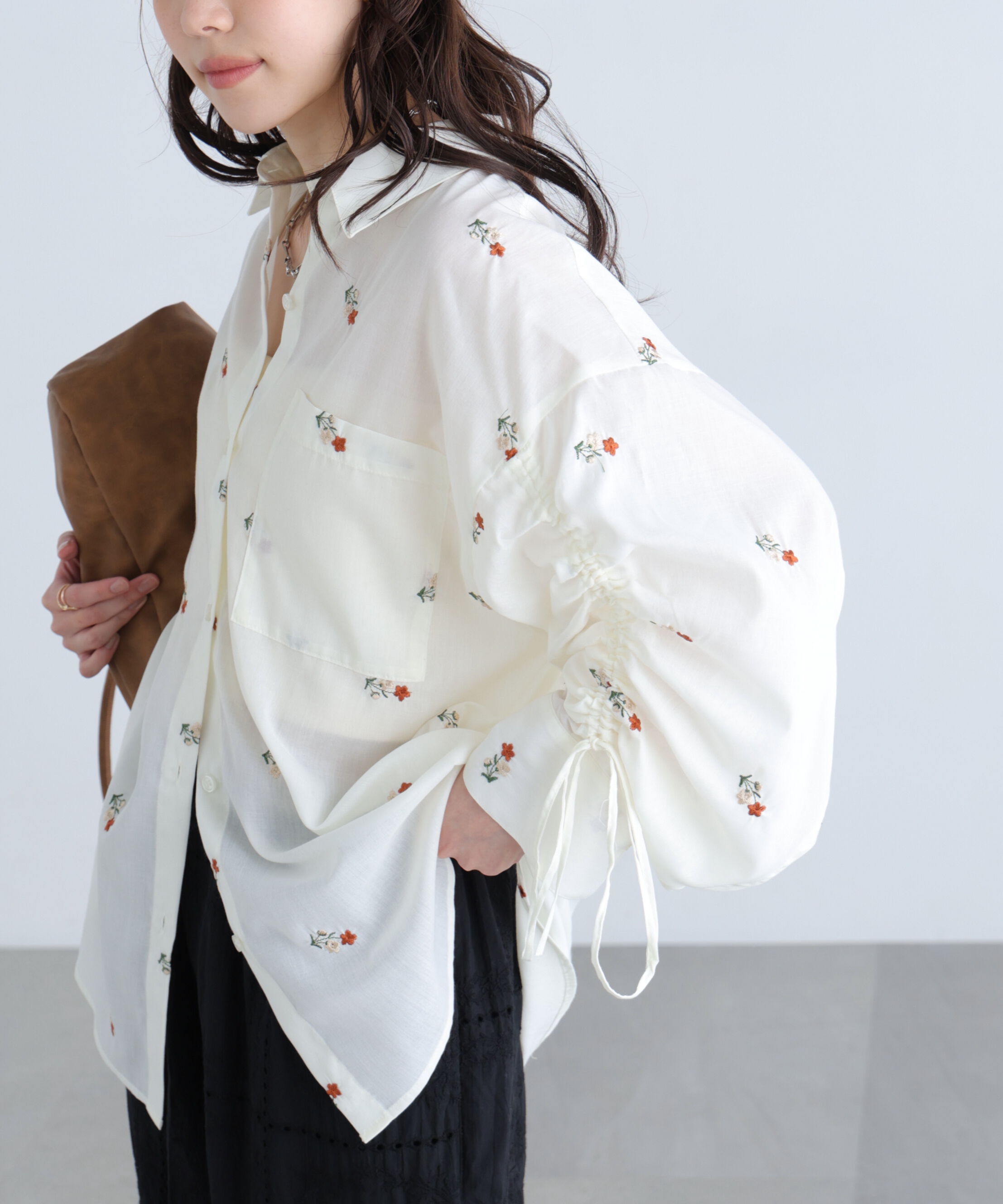  「袖シャーリングオーバーシャツ」|シャツ・ブラウス|