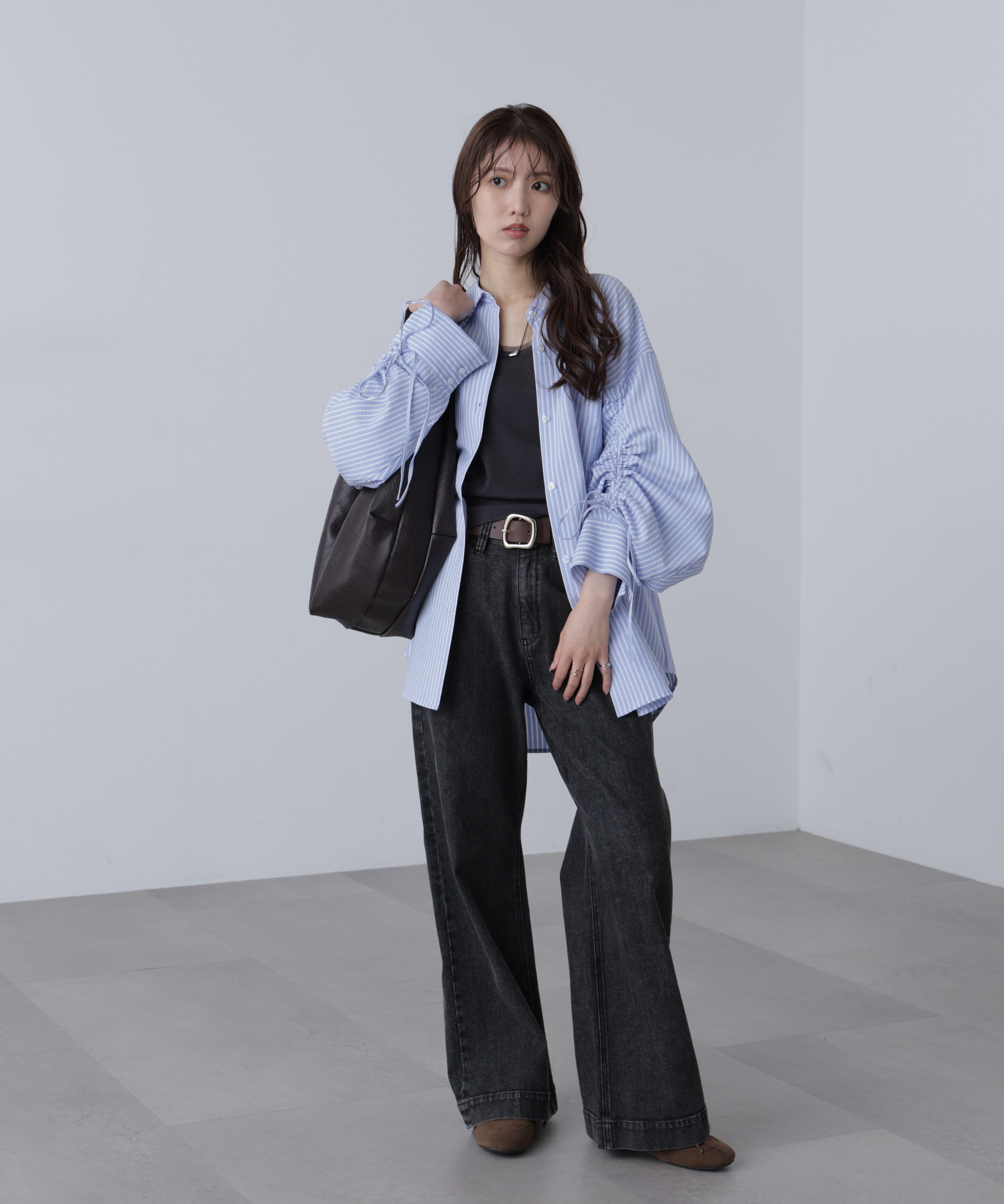  「袖シャーリングオーバーシャツ」|シャツ・ブラウス|