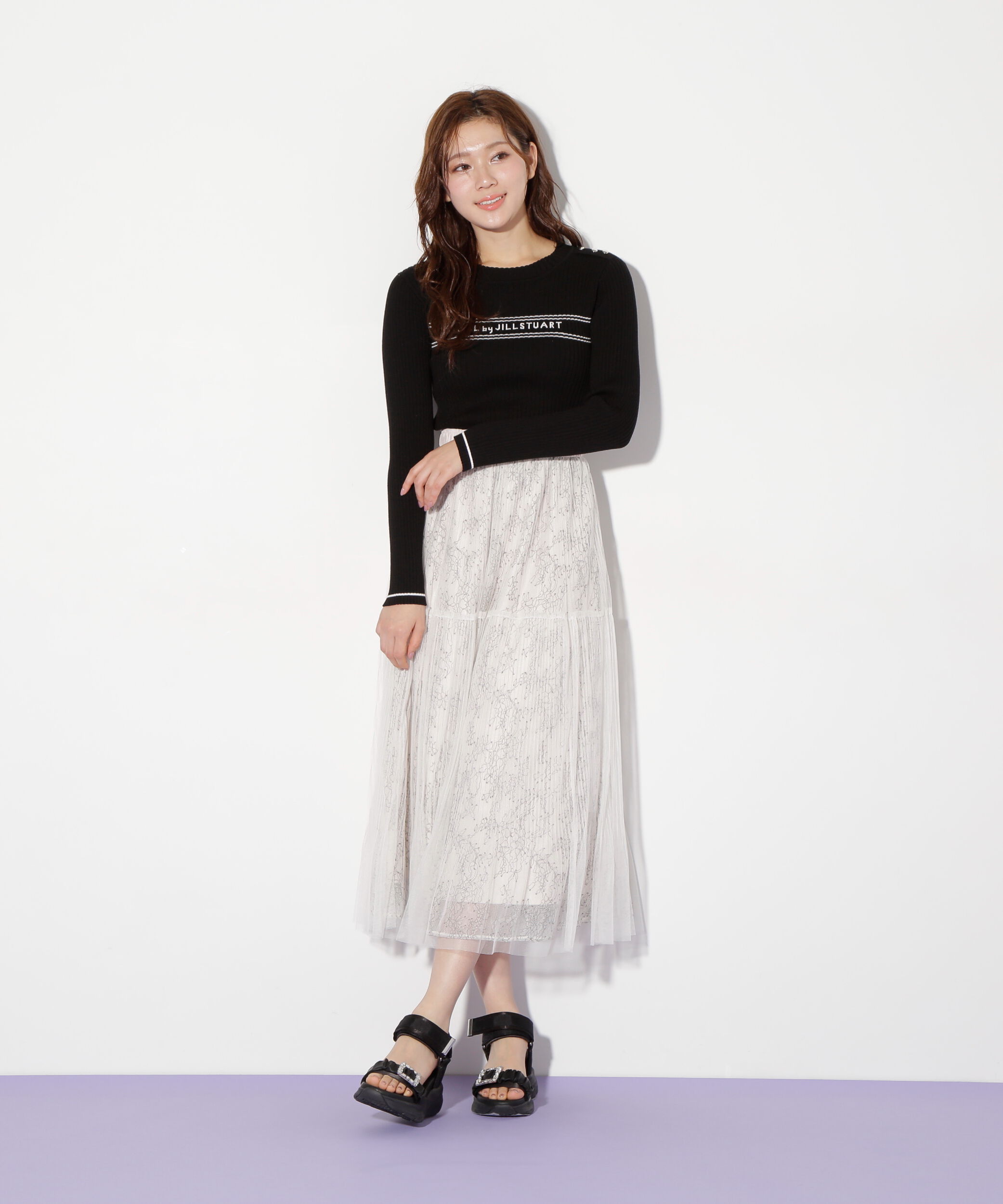  「コンパクト配色ロゴニット」|ニット・セーター|