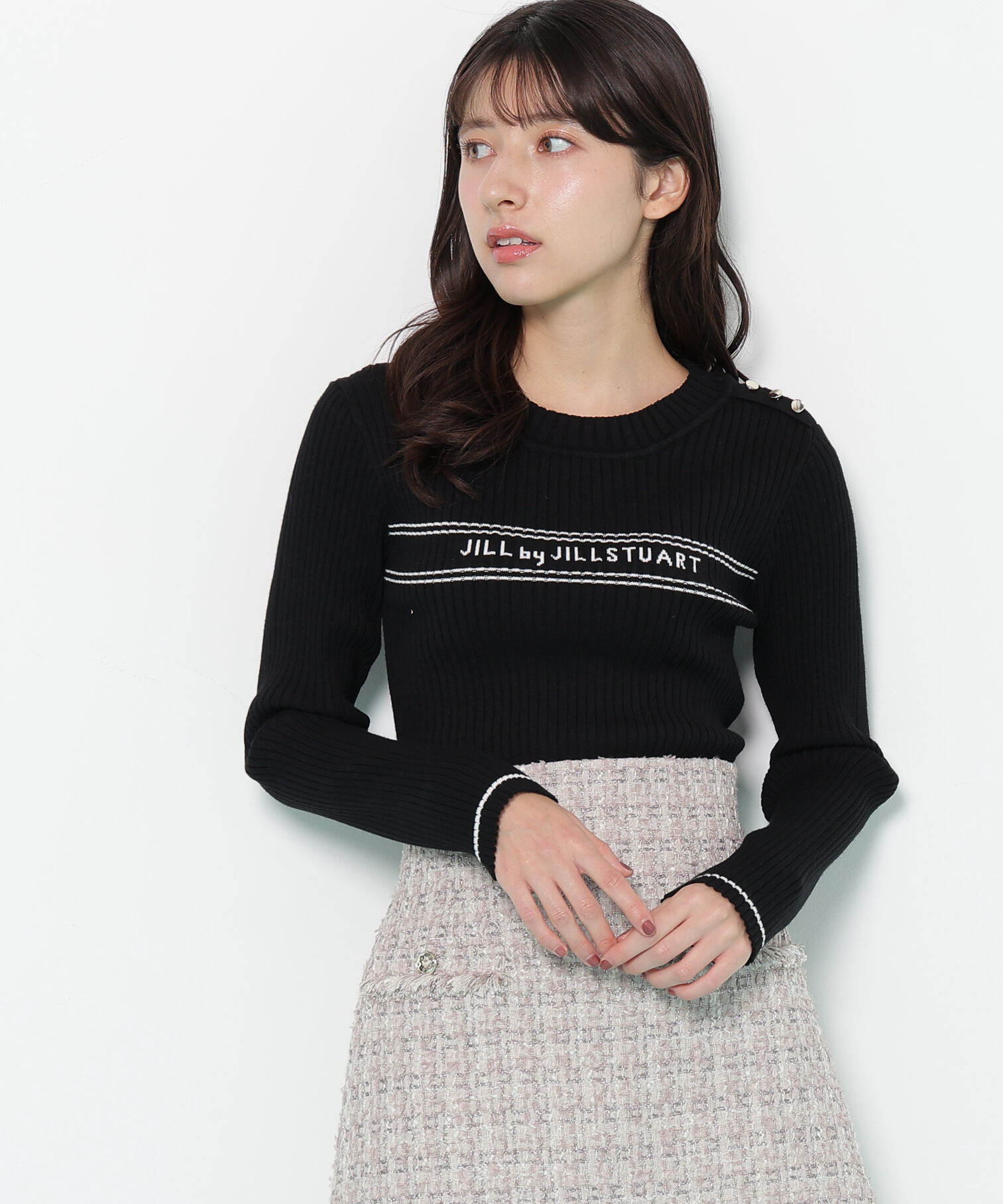  「コンパクト配色ロゴニット」|ニット・セーター|