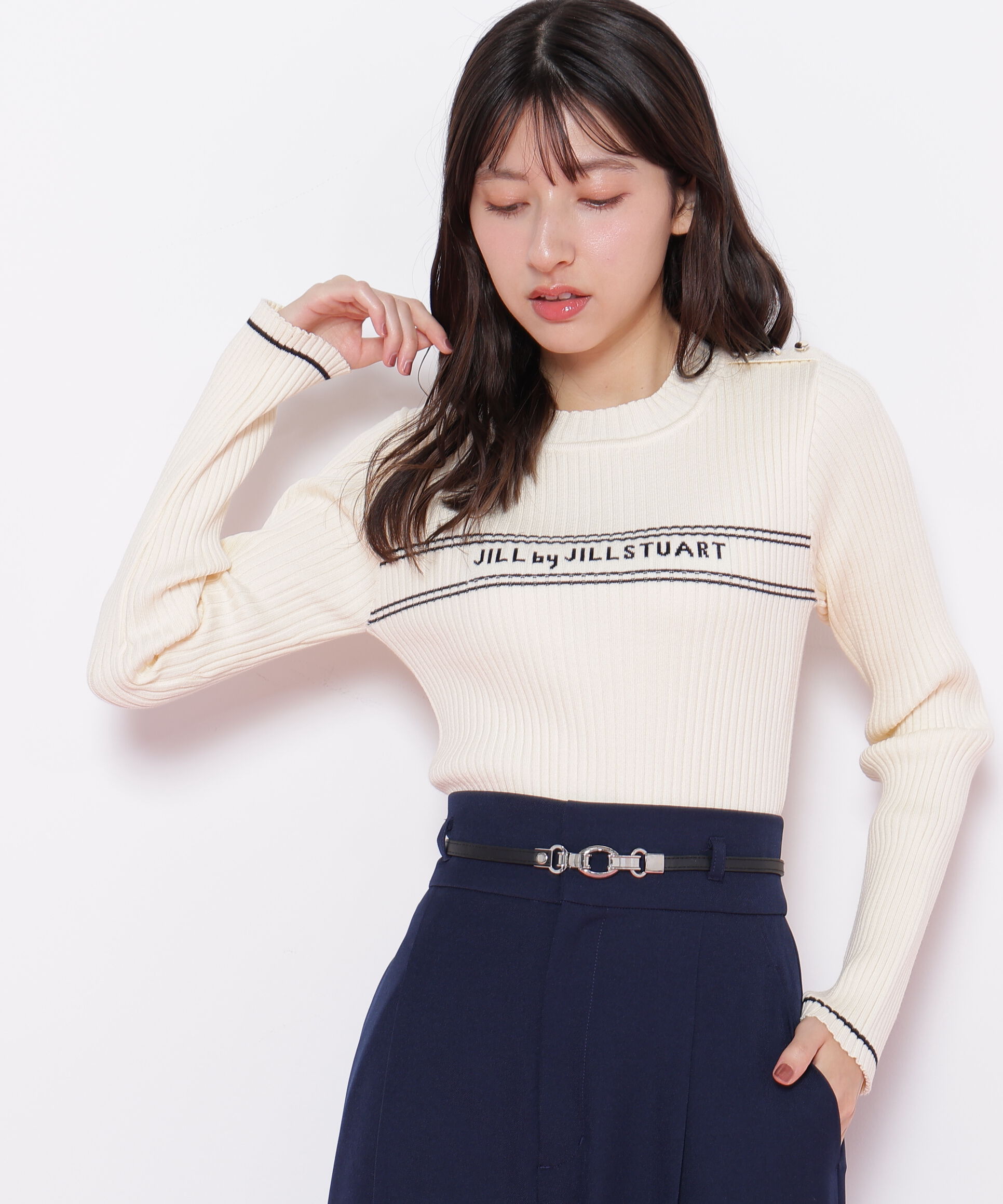  「コンパクト配色ロゴニット」|ニット・セーター|