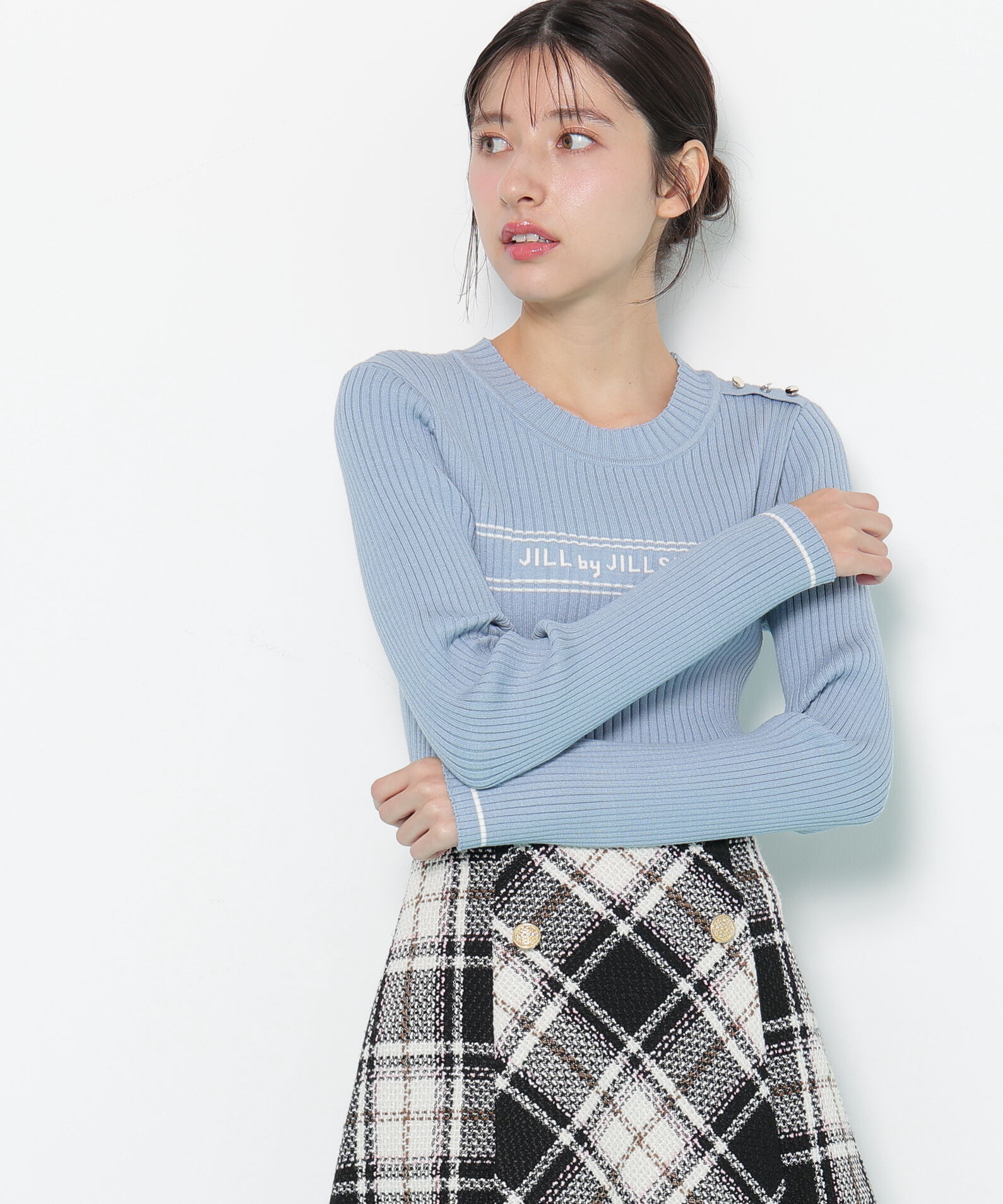  「コンパクト配色ロゴニット」|ニット・セーター|