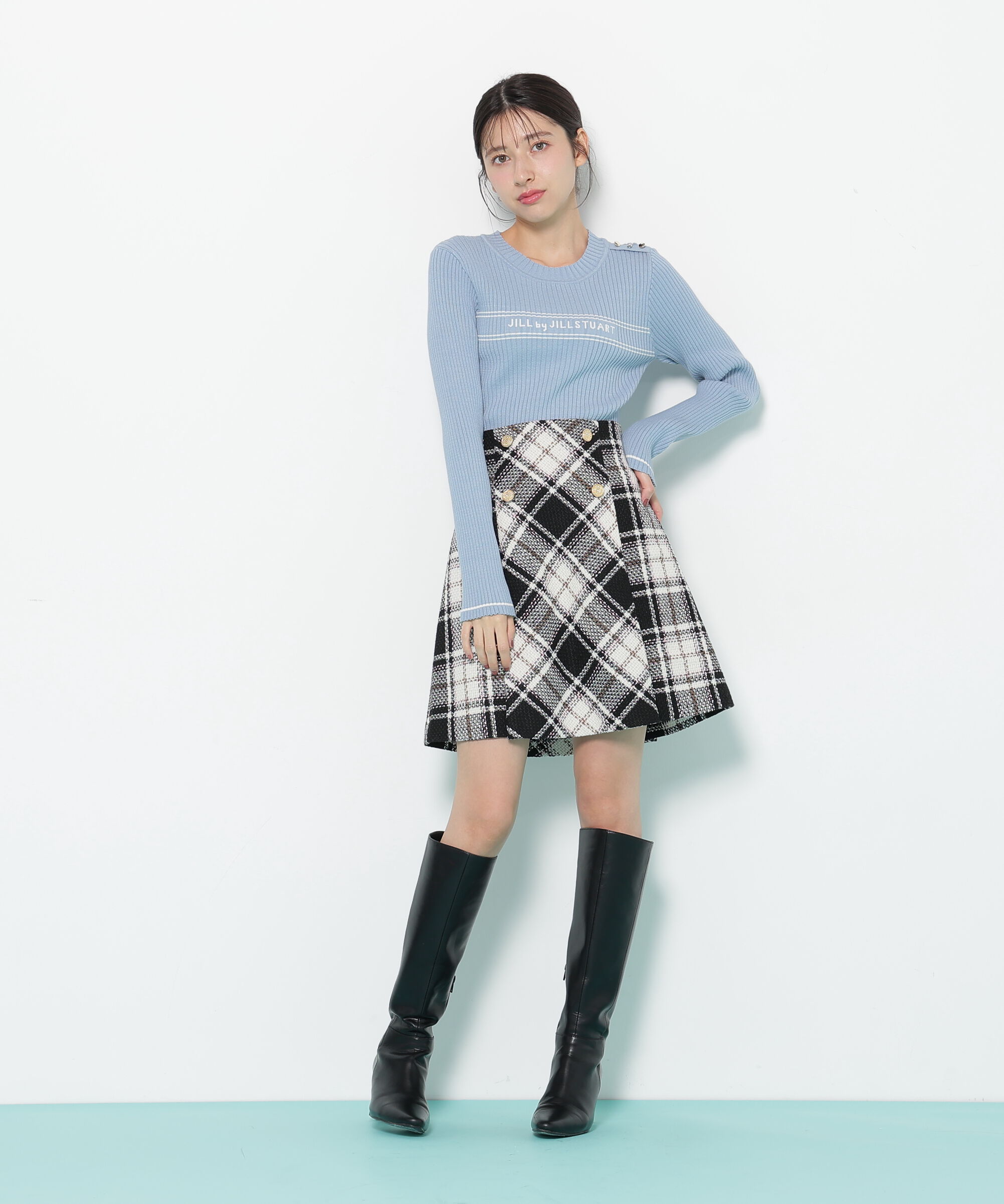  「コンパクト配色ロゴニット」|ニット・セーター|