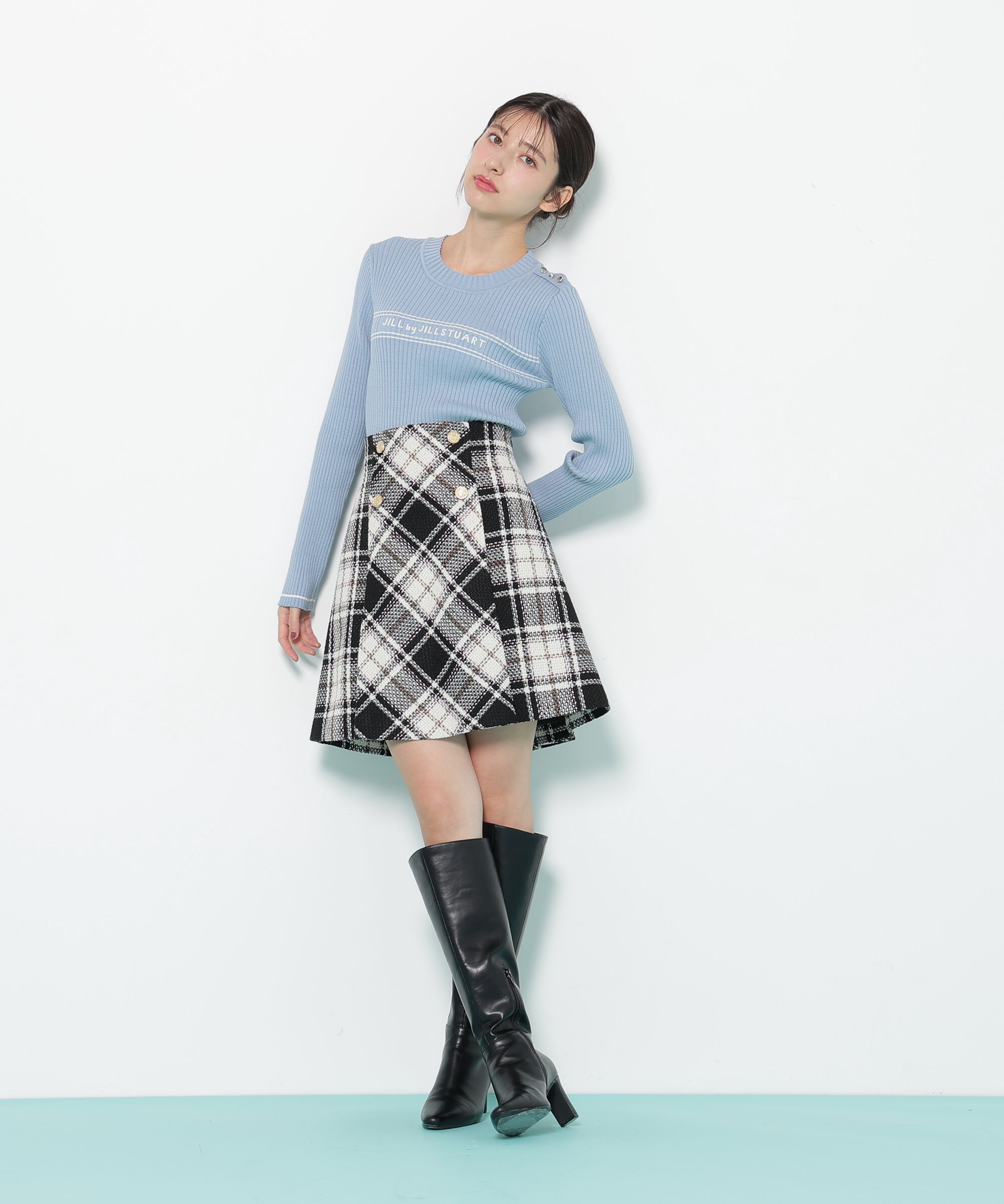  「コンパクト配色ロゴニット」|ニット・セーター|