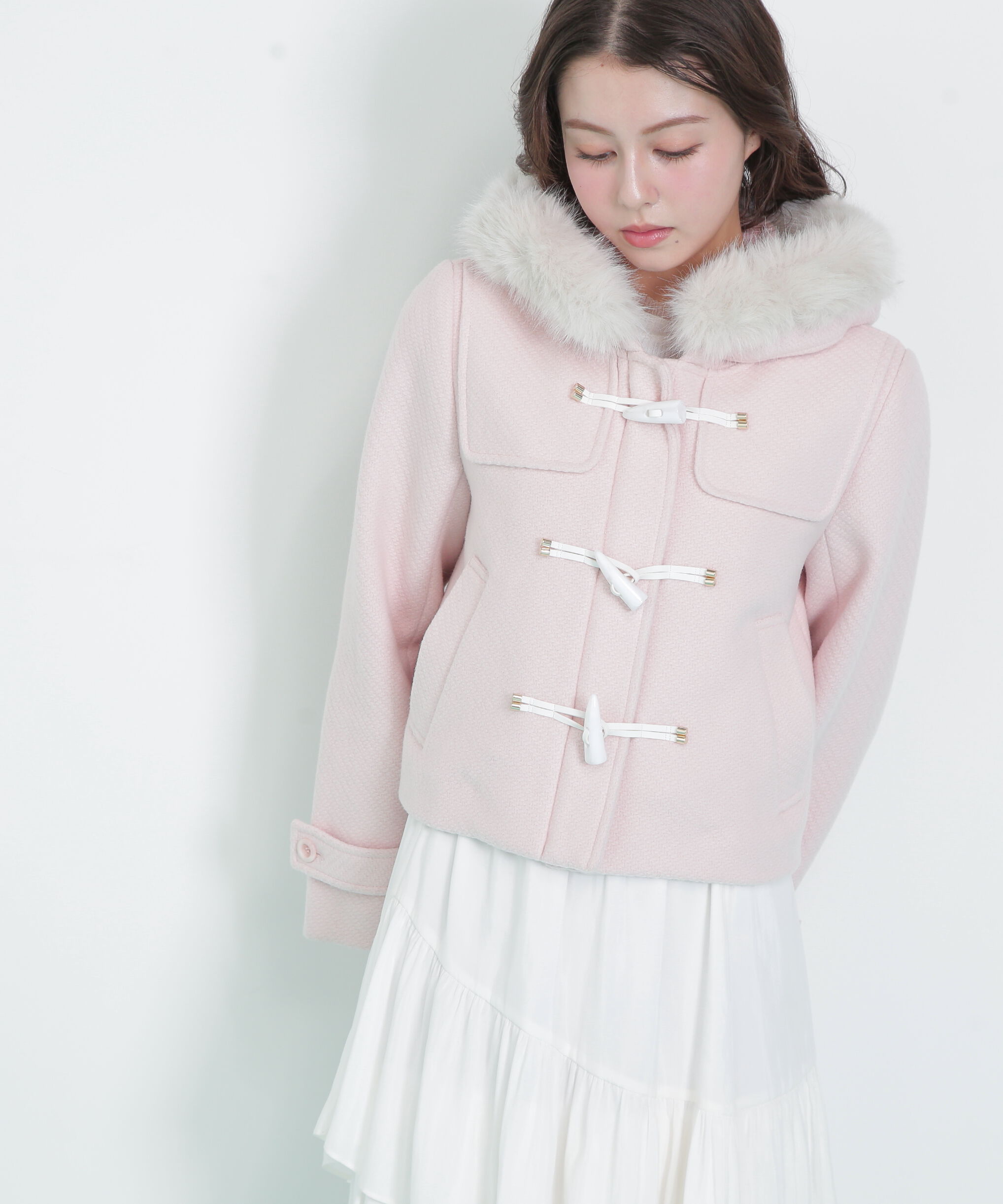  「フェイクファー付ショートダッフルコート」|その他|