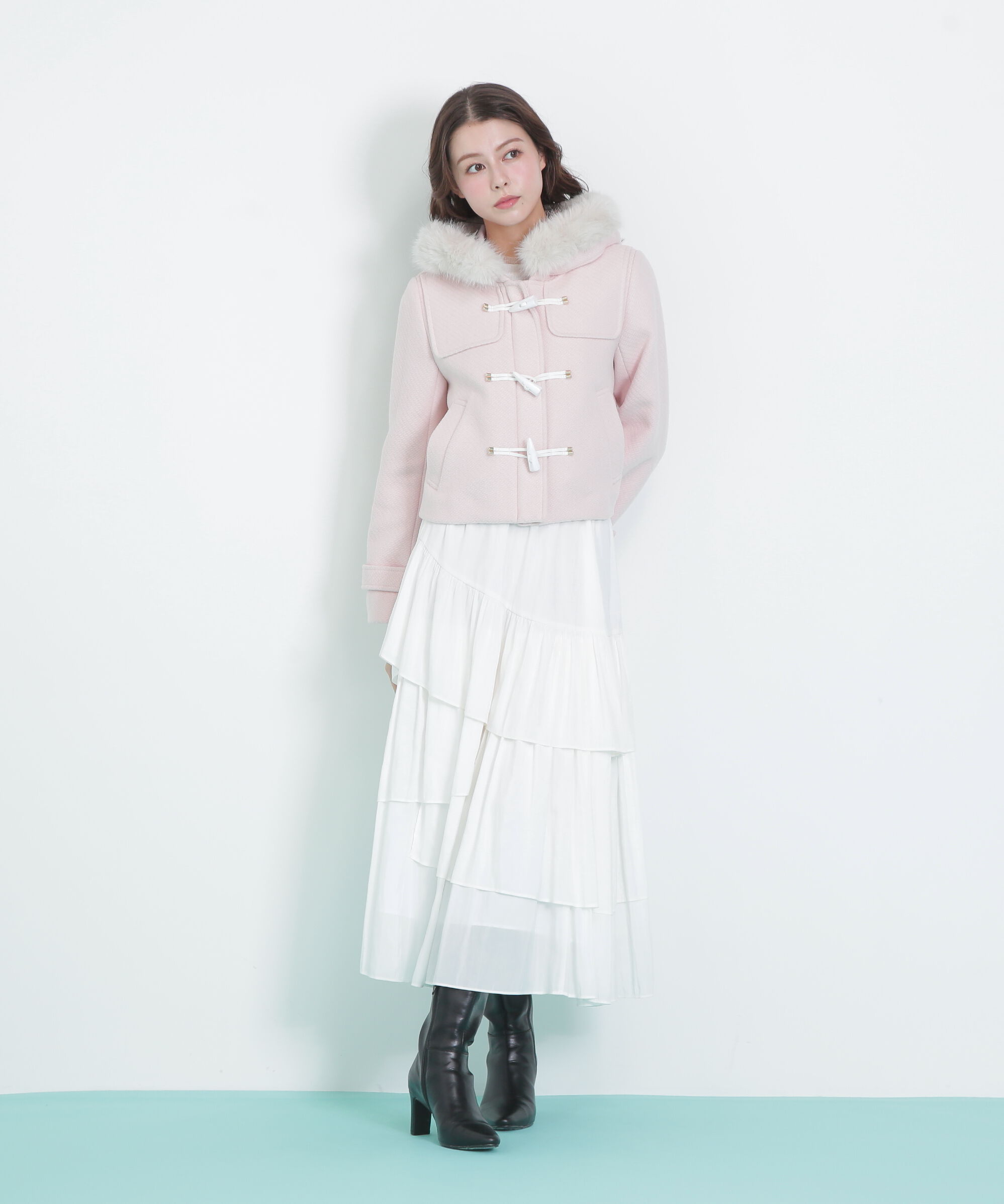  「フェイクファー付ショートダッフルコート」|その他|