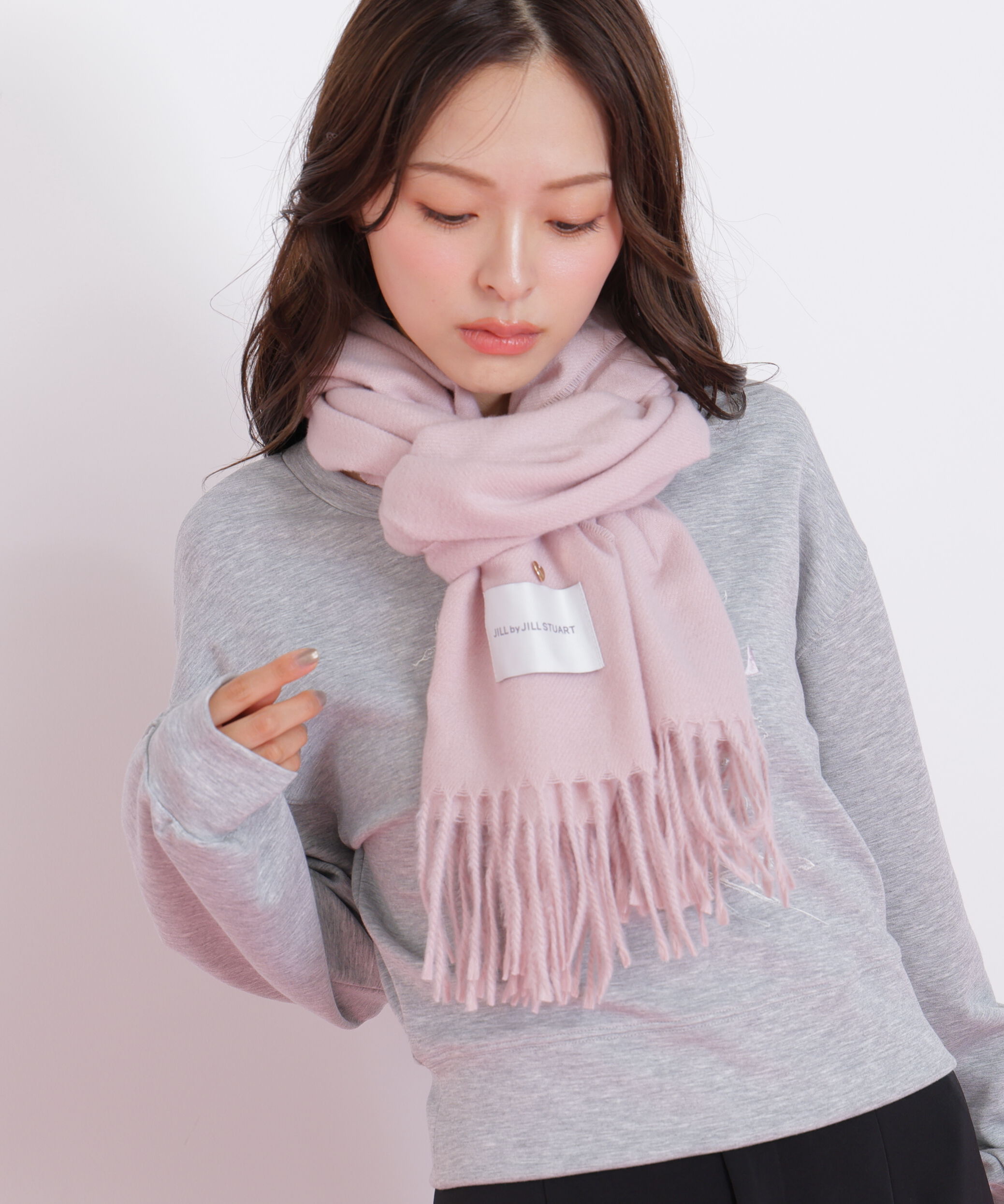  「ハートトッピングストール」|バンダナ・スカーフ|ピンク