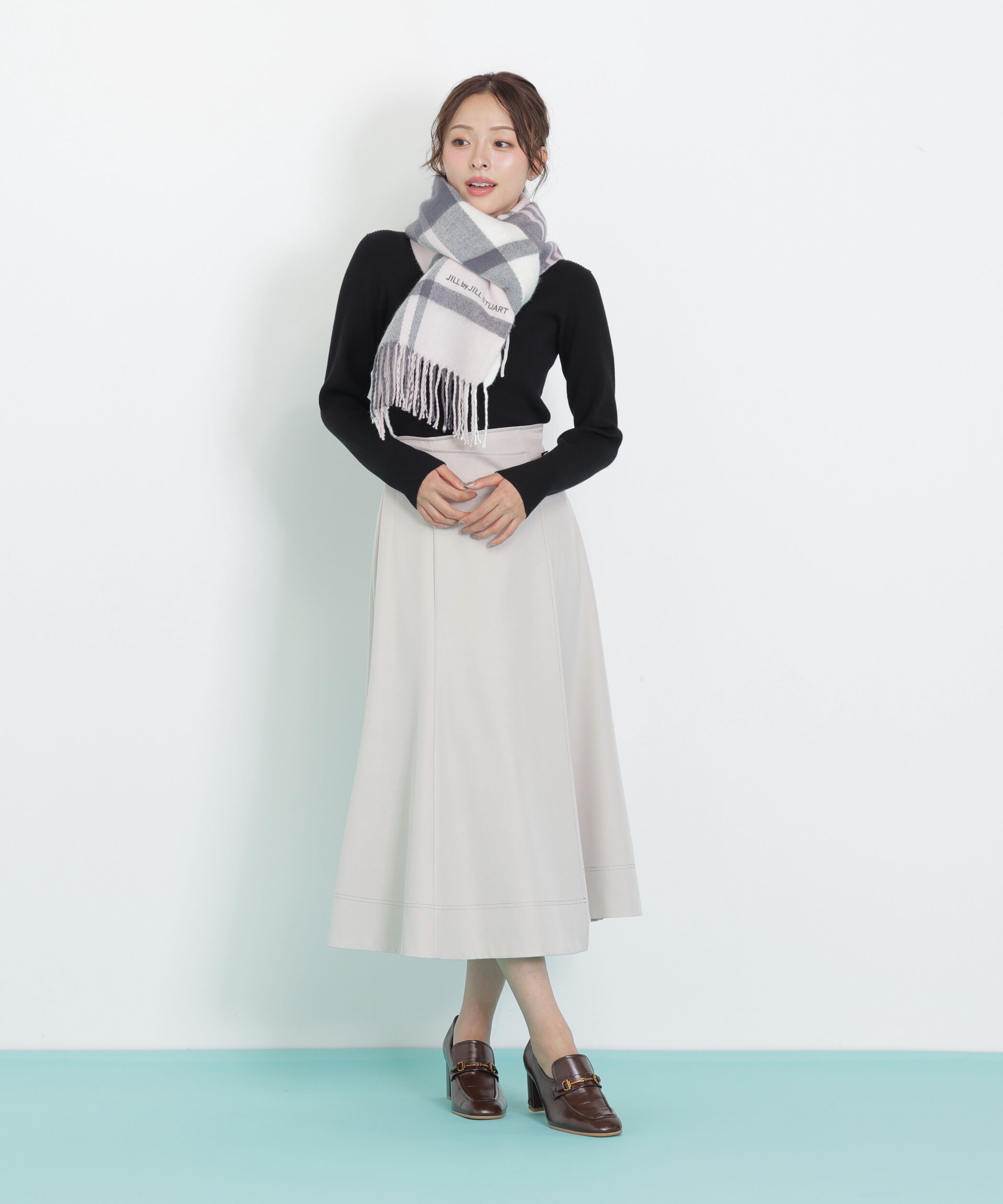  「エンブロイダリーロゴチェックストール」|バンダナ・スカーフ|