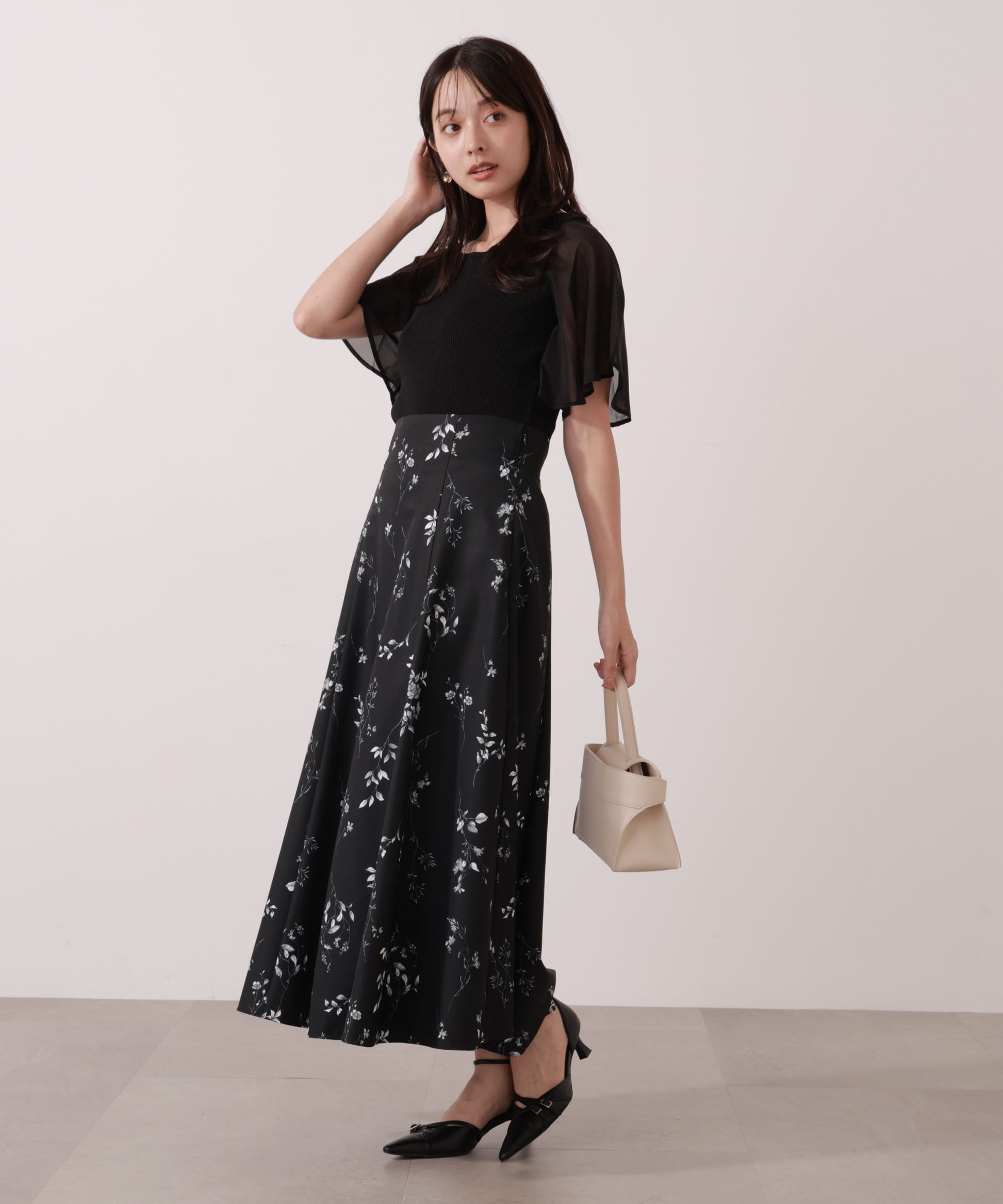 PROPORTION BODY DRESSING「シアーフレアスリーブリブニット」|ニット・セーター|