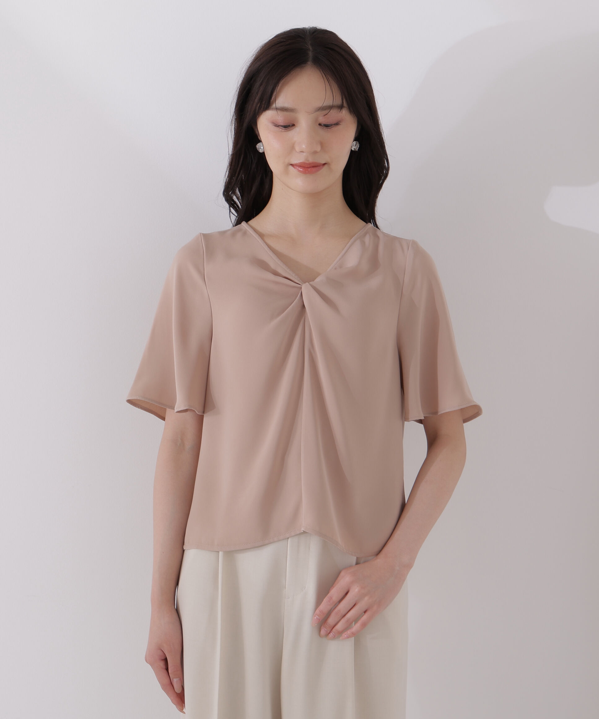 PROPORTION BODY DRESSING「ツイスト半袖ブラウス」|シャツ・ブラウス|