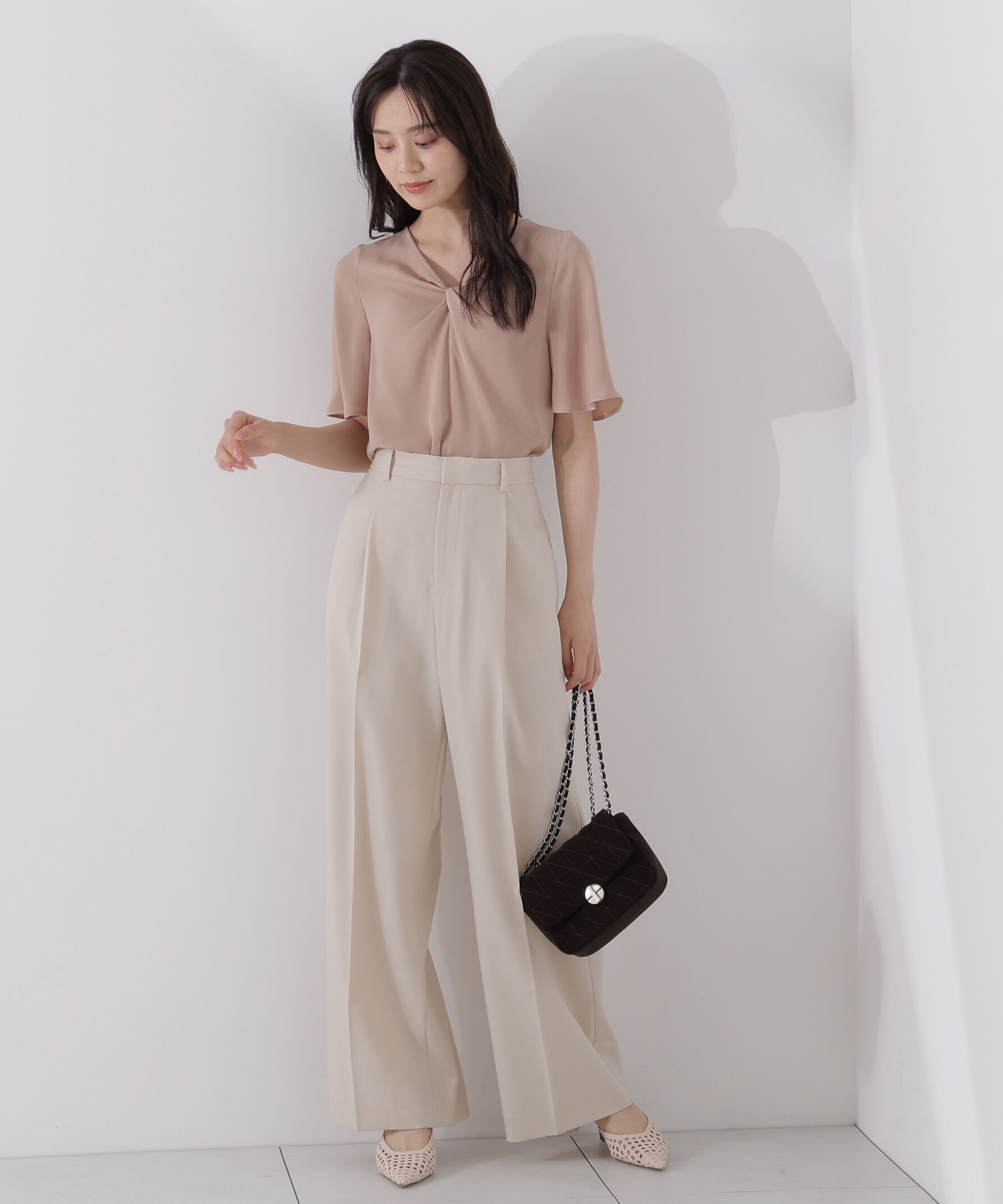 PROPORTION BODY DRESSING「ツイスト半袖ブラウス」|シャツ・ブラウス|