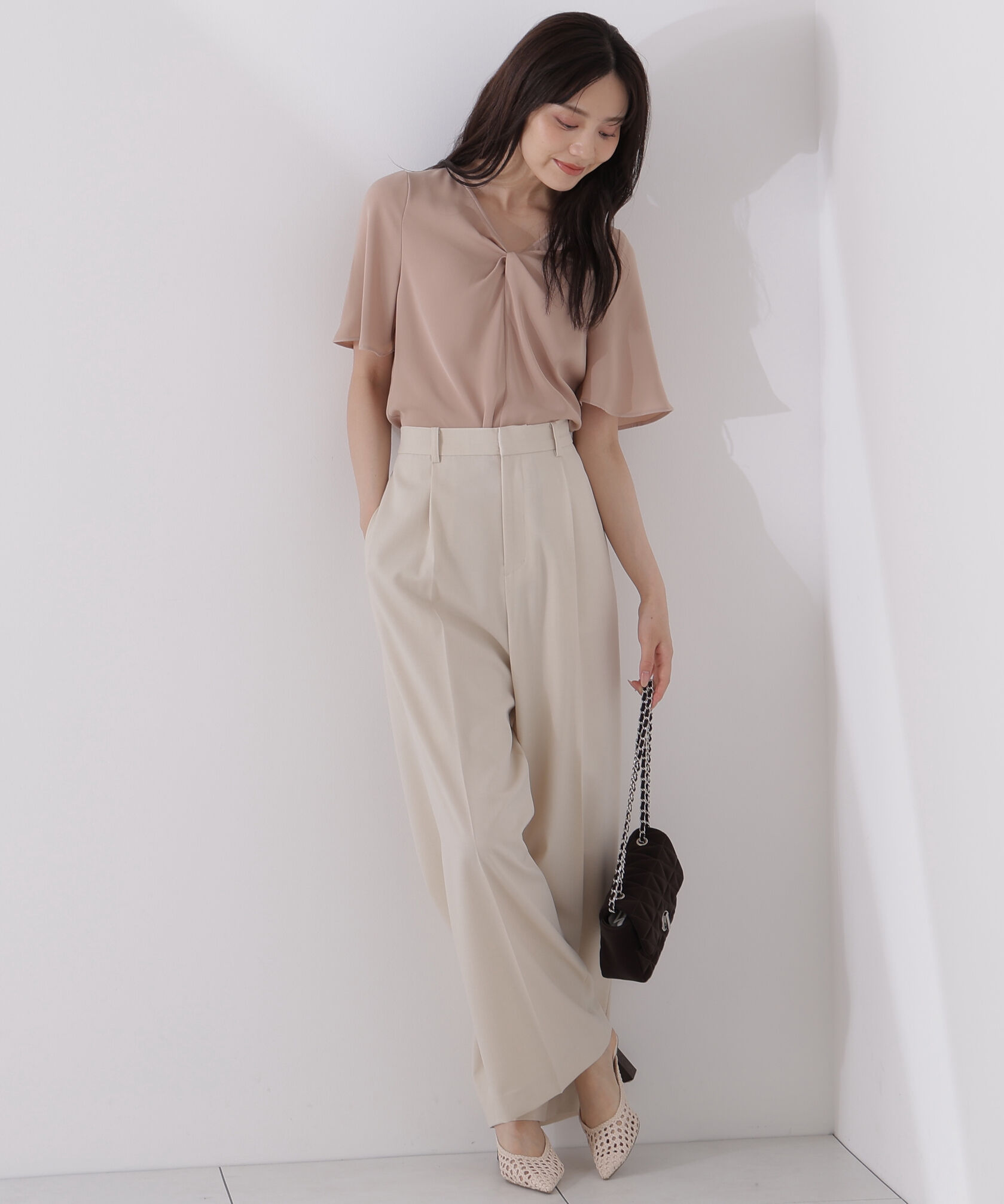 PROPORTION BODY DRESSING「ツイスト半袖ブラウス」|シャツ・ブラウス|