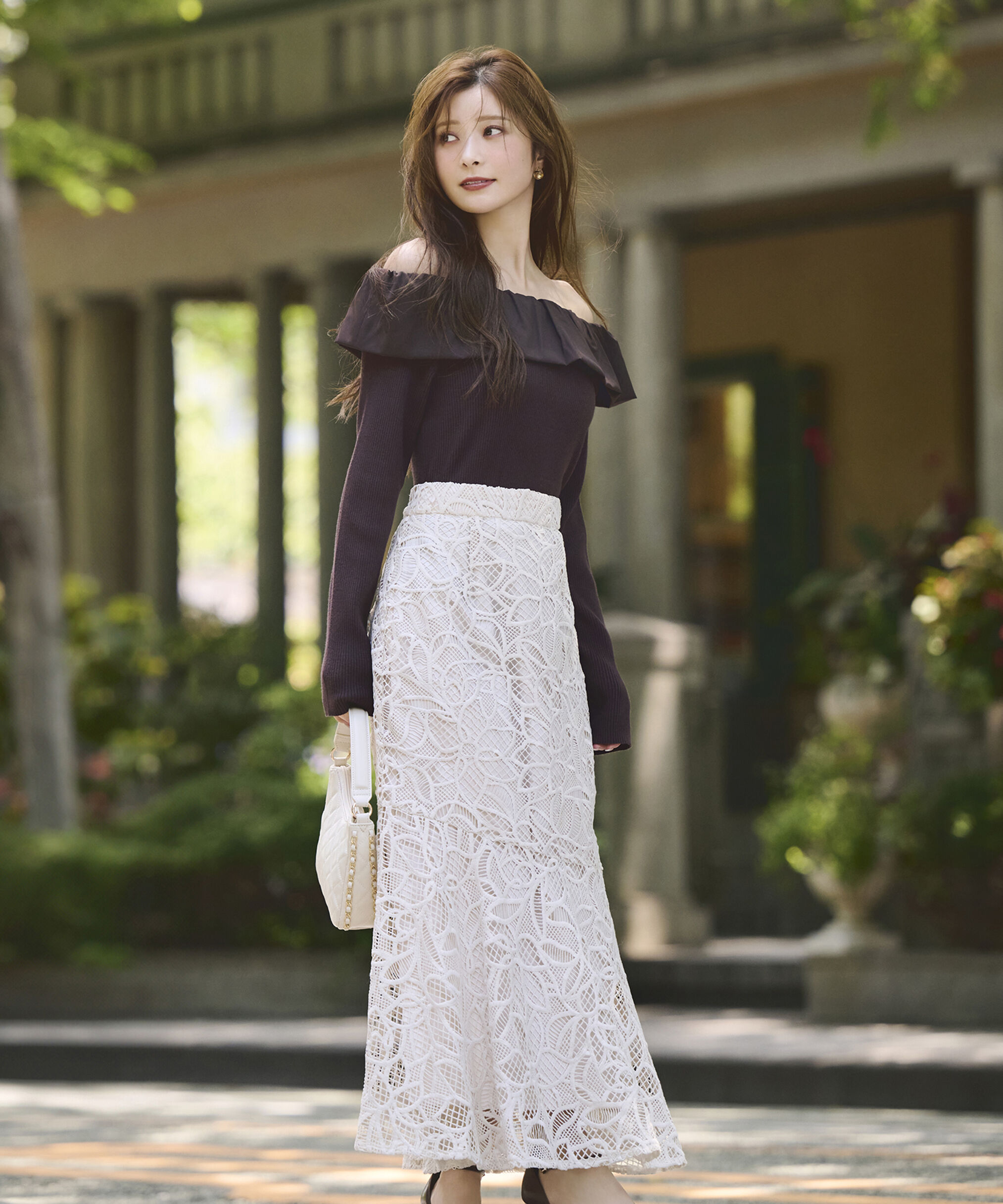 PROPORTION BODY DRESSING「ケミカルレースマーメイドスカート 25AW」|スカート|ライトベージ