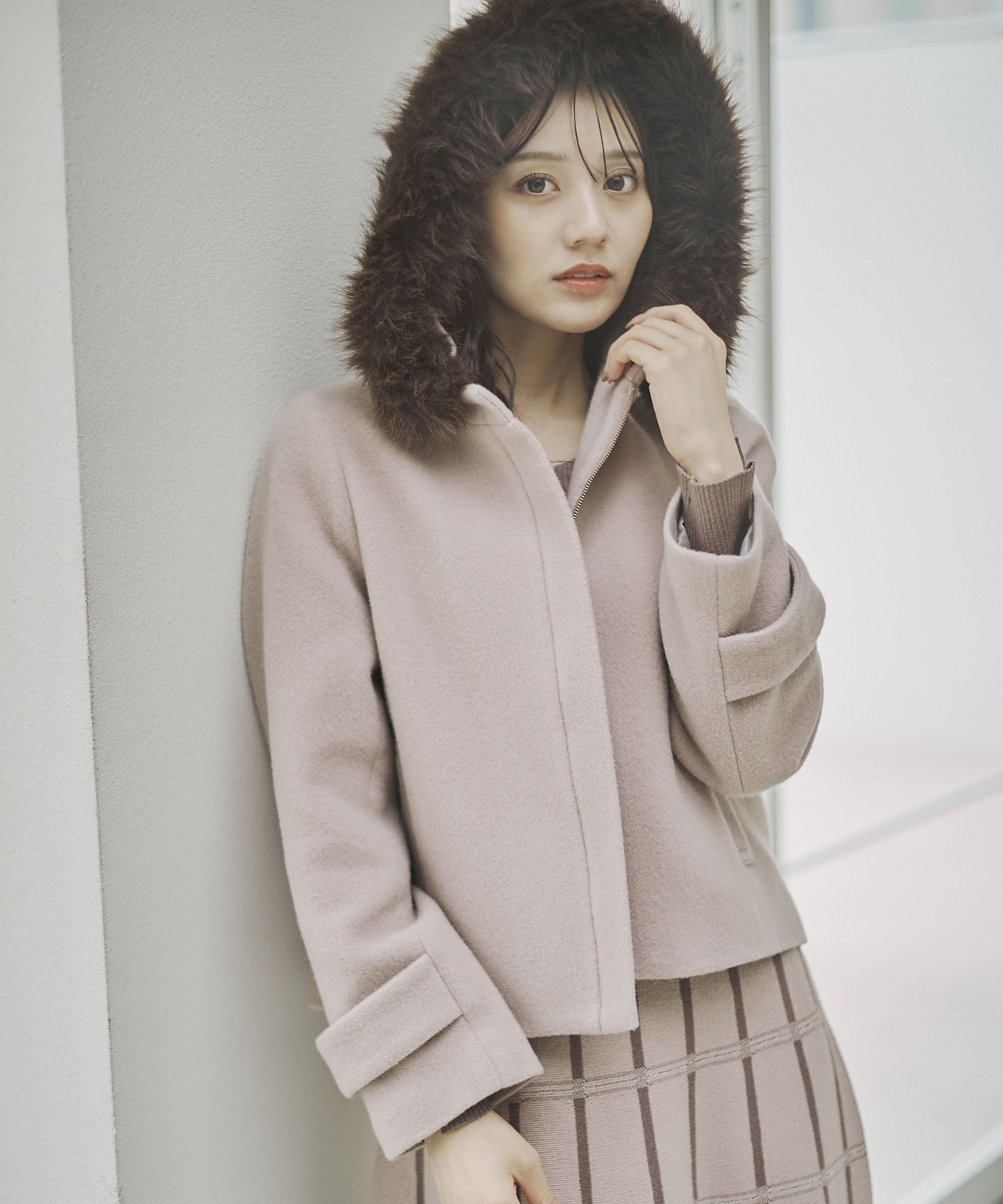 PROPORTION BODY DRESSING「モッサフードフェイクファーショートコート 25AW」|ブルゾン・スタジャン|