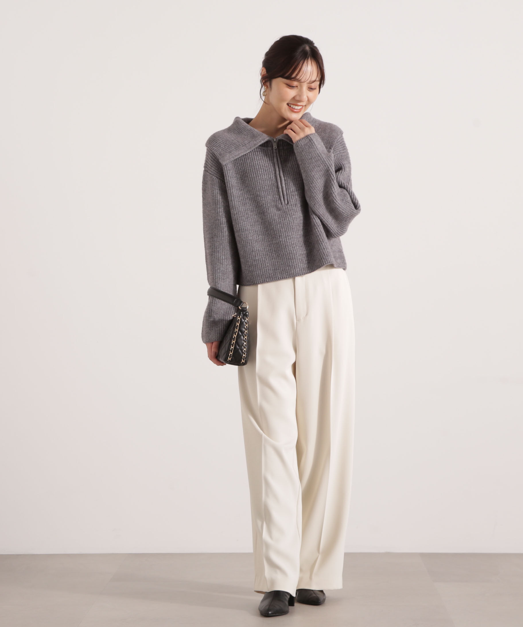 PROPORTION BODY DRESSING「ビッグカラー畔ニット 25AW」|ニット・セーター|