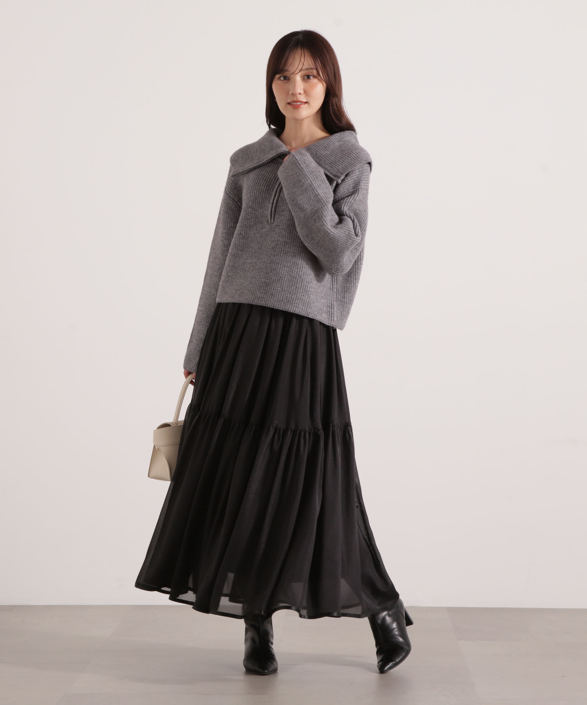 PROPORTION BODY DRESSING「ビッグカラー畔ニット 25AW」|ニット・セーター|