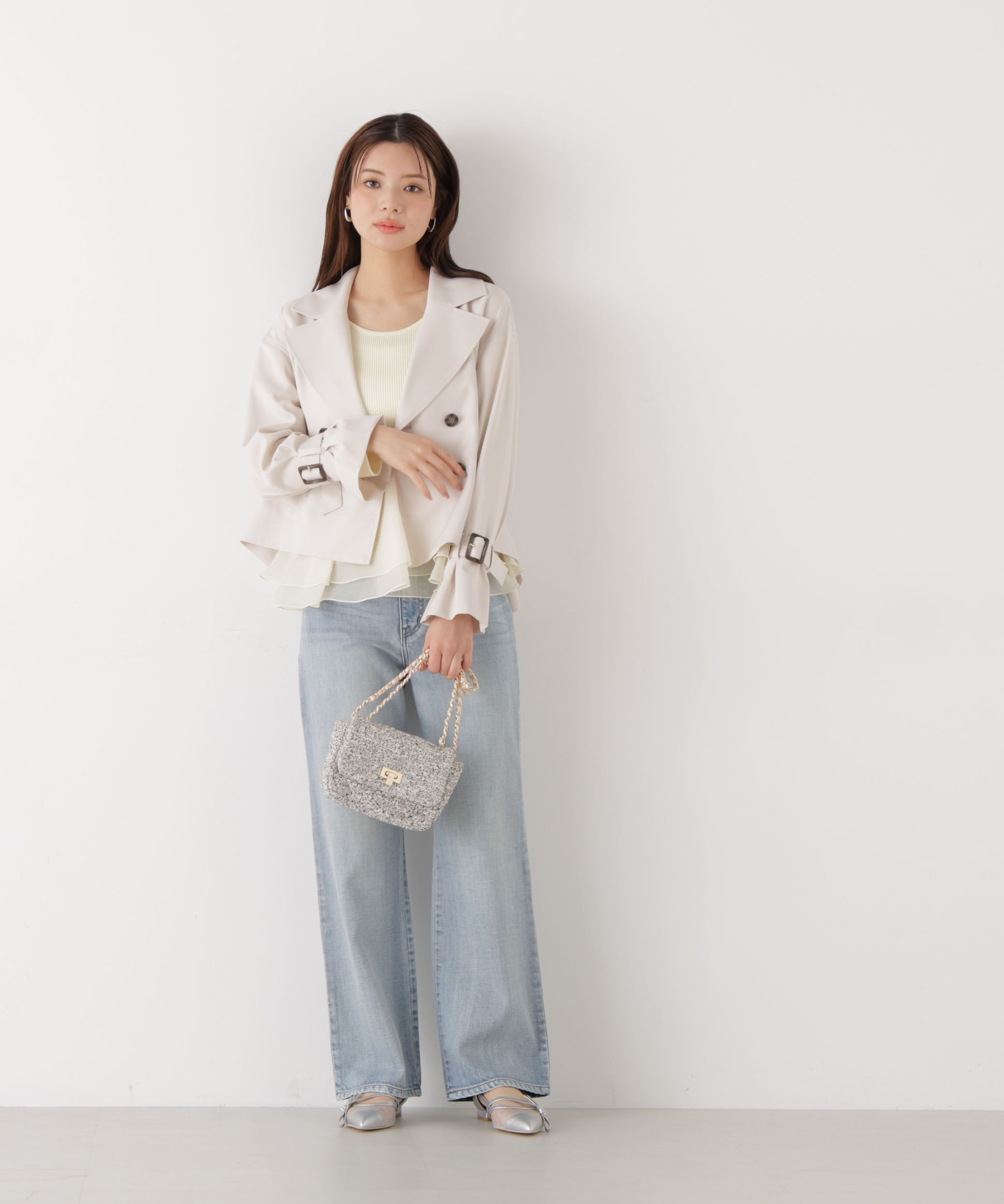 PROPORTION BODY DRESSING「＜防シワ/花粉リリース＞ショートトレンチコート」|ブルゾン・スタジャン|