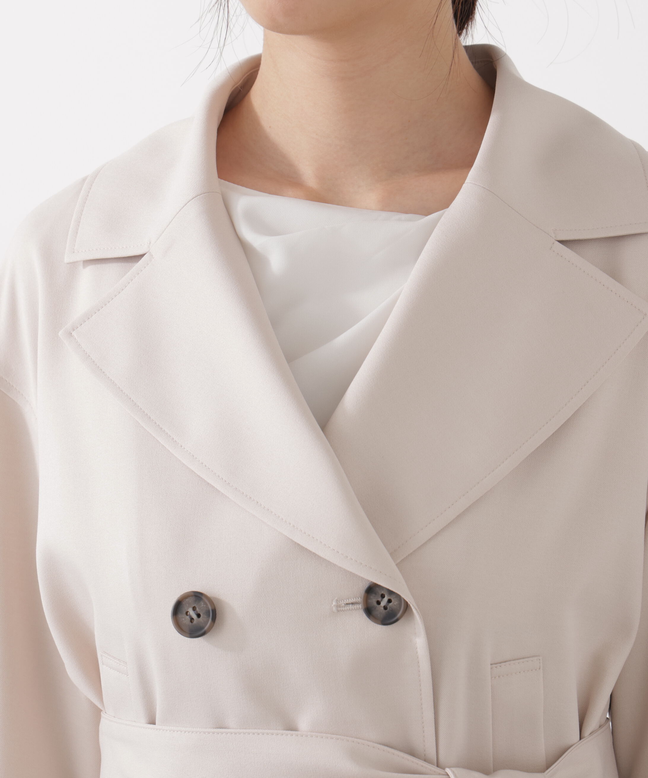 PROPORTION BODY DRESSING「＜防シワ/花粉リリース＞ショートトレンチコート」|ブルゾン・スタジャン|