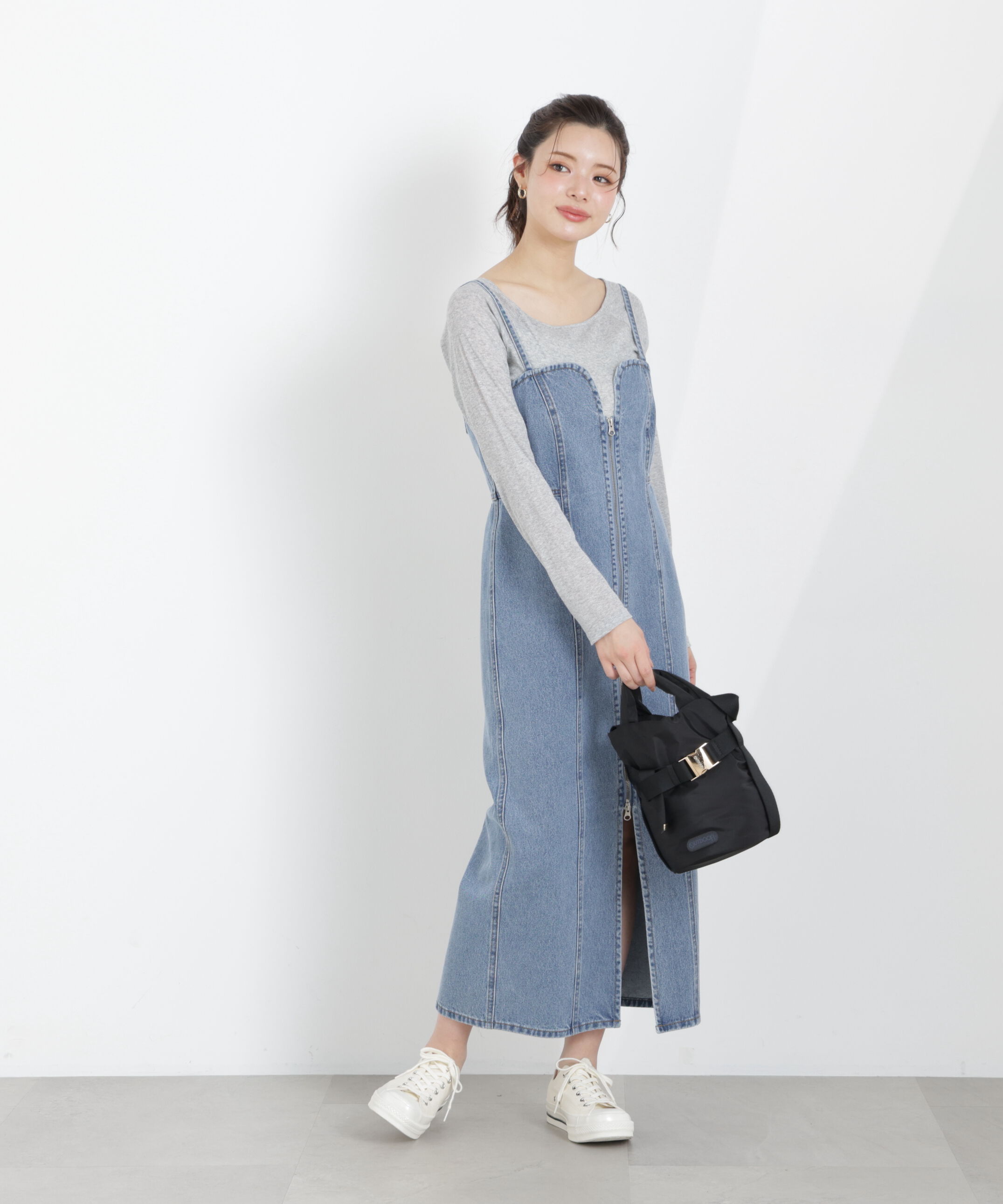 PROPORTION BODY DRESSING「〈a/mie〉デニムジャンスカ　26SS」|ワンピース|