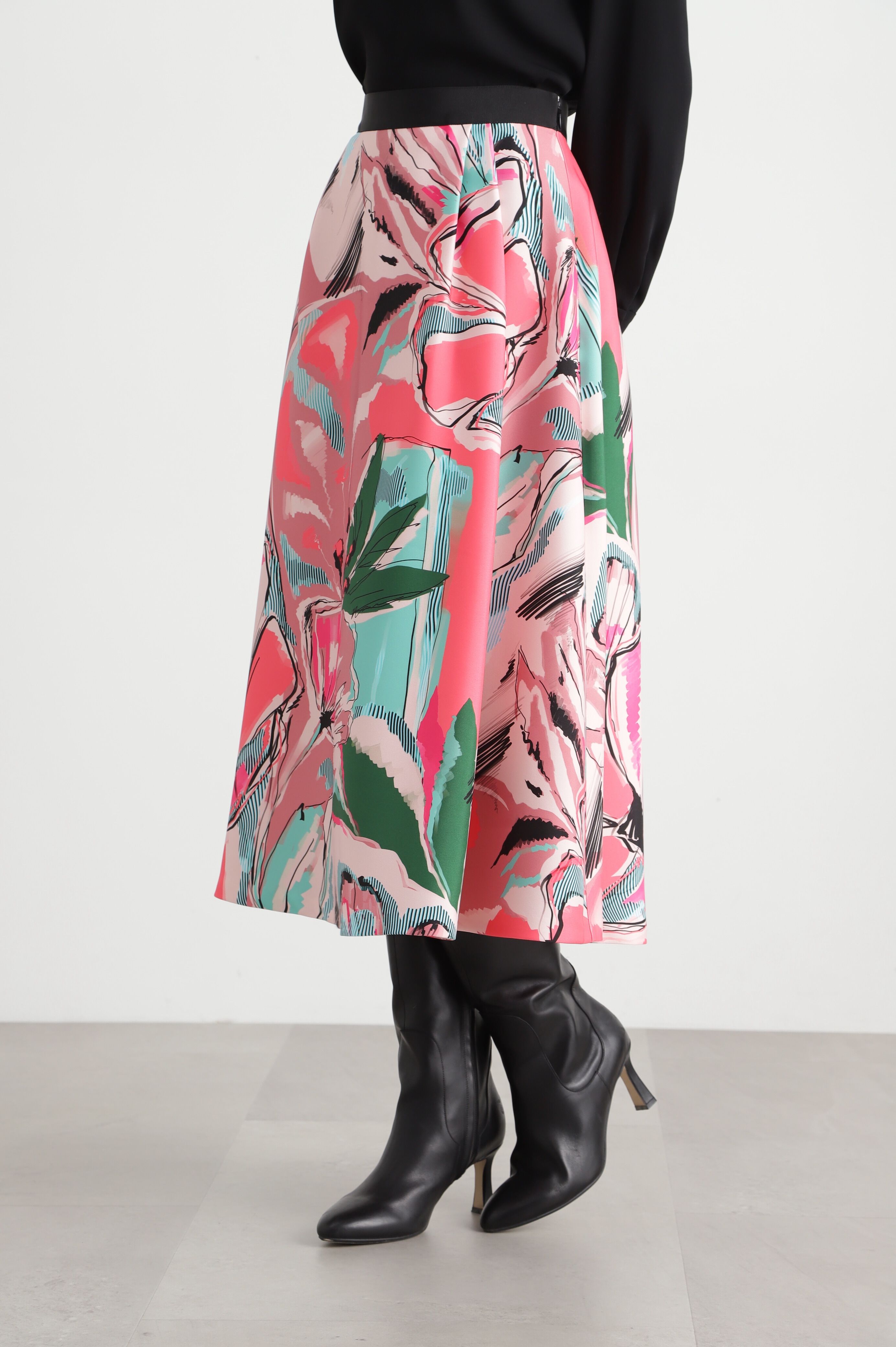  「◆アートフラワープリントスカート」|スカート|