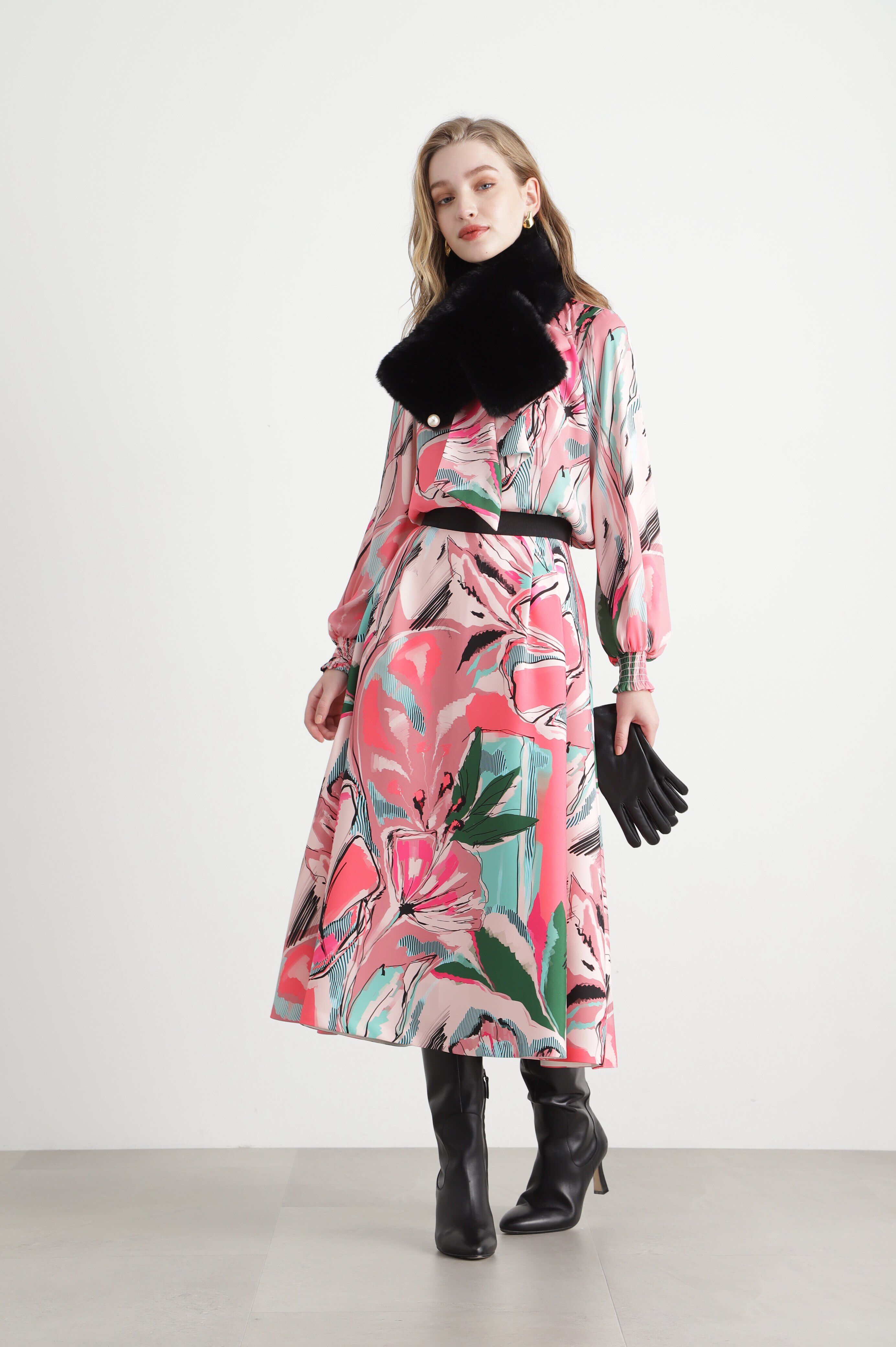  「◆アートフラワープリントスカート」|スカート|