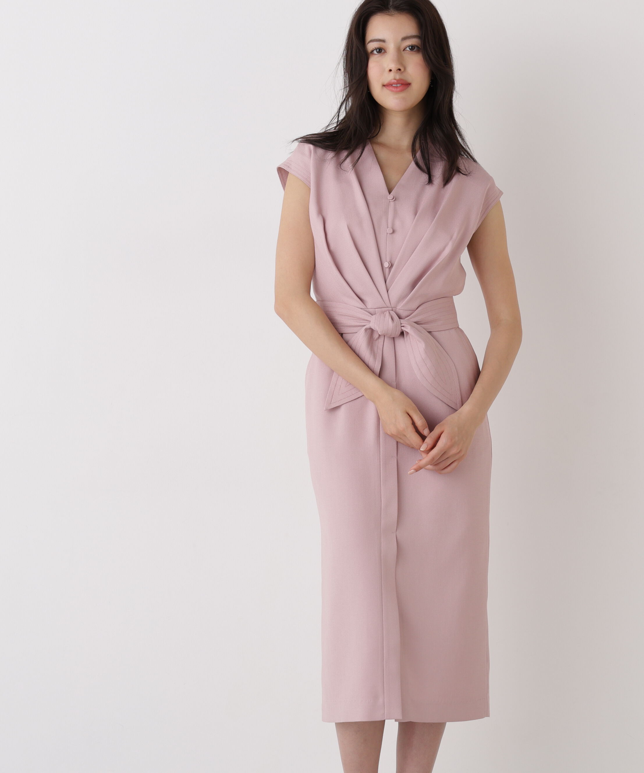  「［美香さん着用］ウエストタックワンピース」|ワンピース|