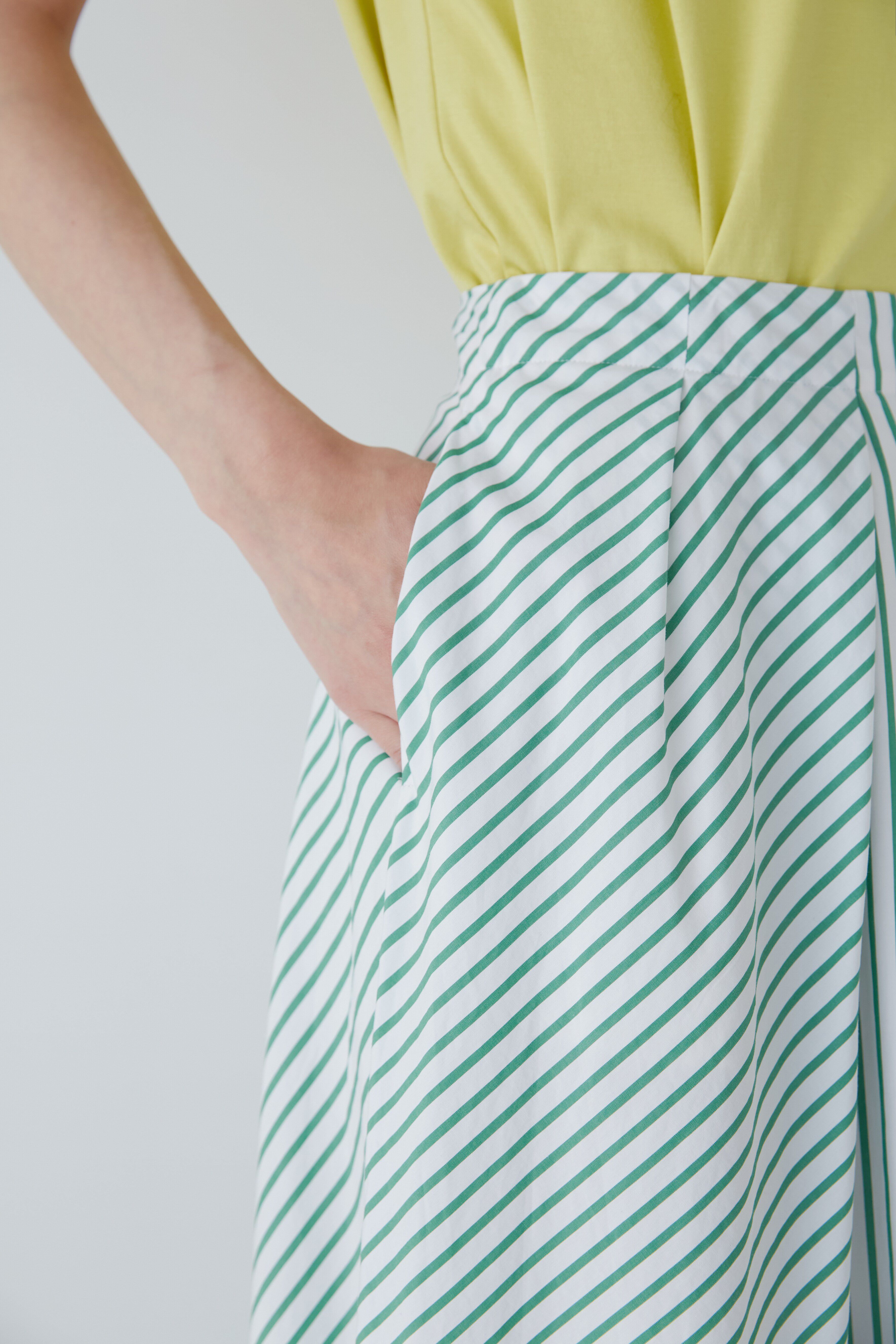  「◆バイカラーストライプスカート」|スカート|