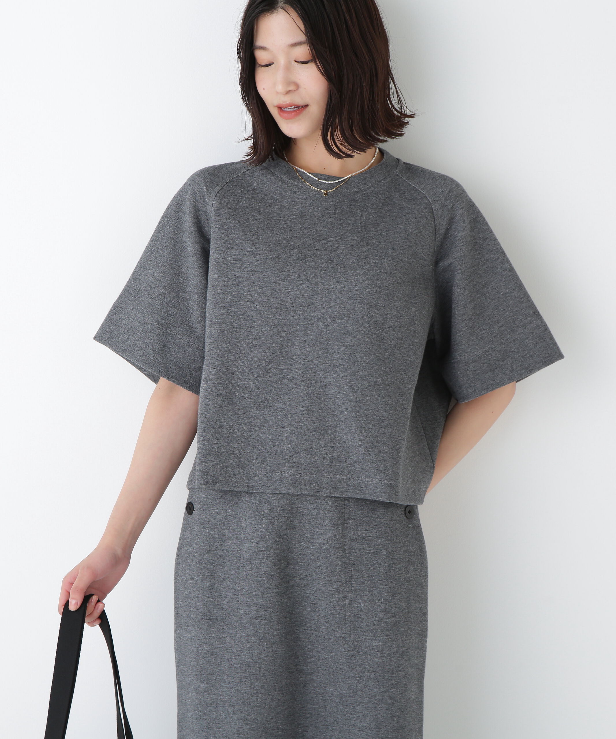  「◆ダンボールラグランスリーブプルオーバー」|Tシャツ・カットソー|チャコール1