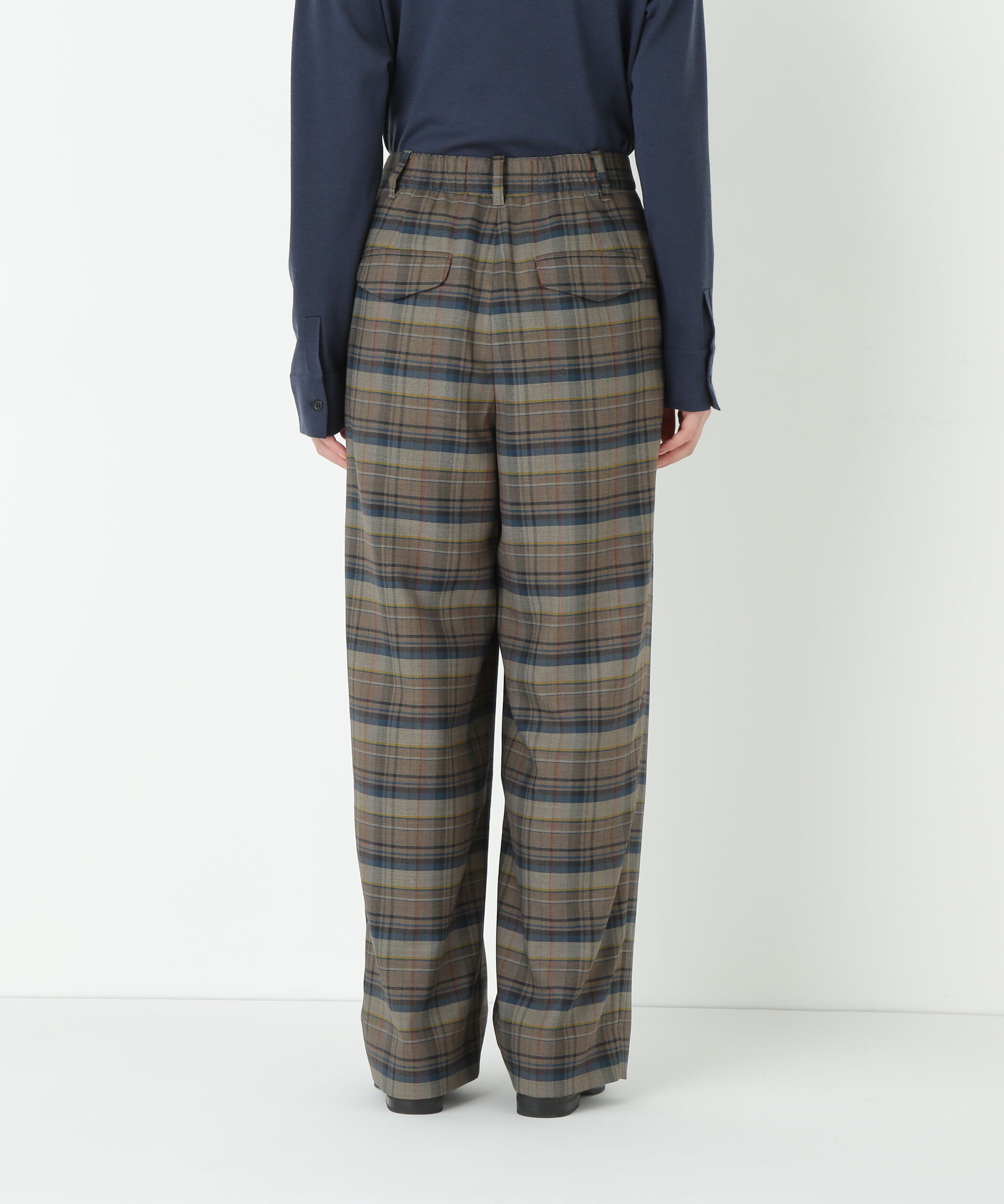  「◆先染めチェックタックセミワイドパンツ」|その他|