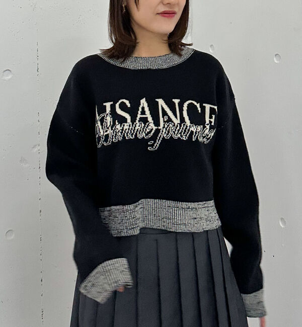 archives「ロゴＪＱショートニットプルオーバー」|ニット・セーター|BLACK