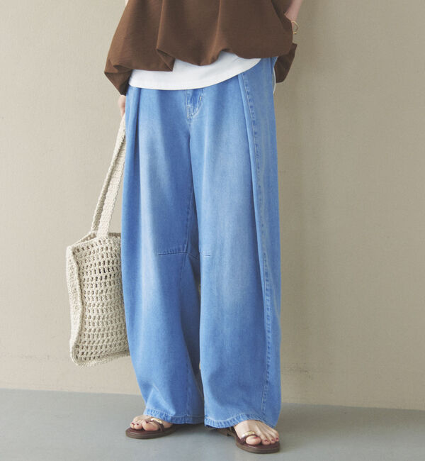 Doux archives「&rsquo;ソフトデニムワイドタックパンツ&rsquo;」|チノ|