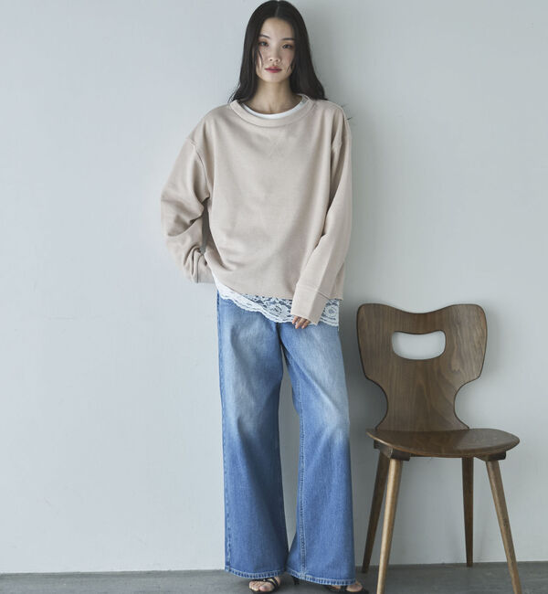 Doux archives「裾スカラップレースロンＴｅｅ」|Tシャツ・カットソー|