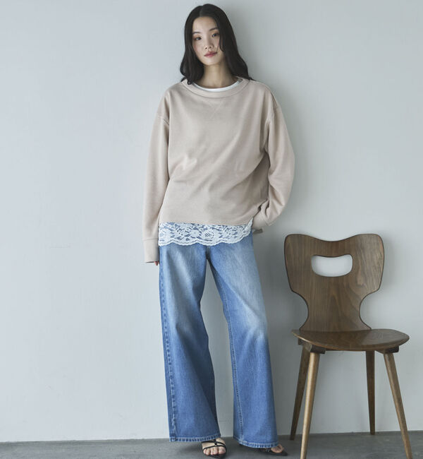 Doux archives「裾スカラップレースロンＴｅｅ」|Tシャツ・カットソー|