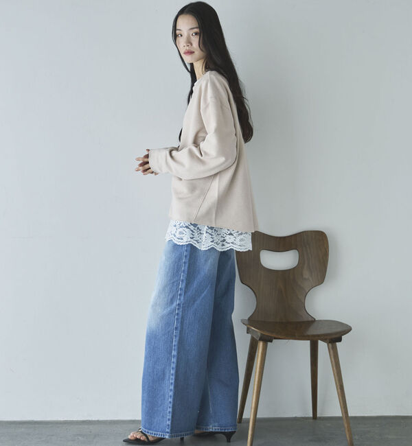 Doux archives「裾スカラップレースロンＴｅｅ」|Tシャツ・カットソー|