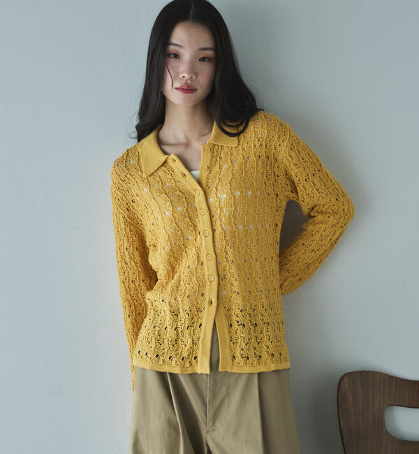Doux archives「透かし編みカーディガン」|カーディガン|YELLOW