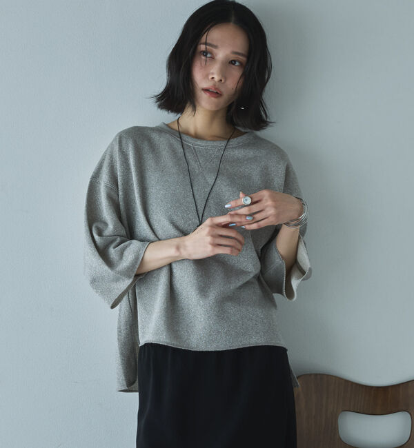 Doux archives「ラメ裏毛ショートスリーブプルオーバー」|Tシャツ・カットソー|