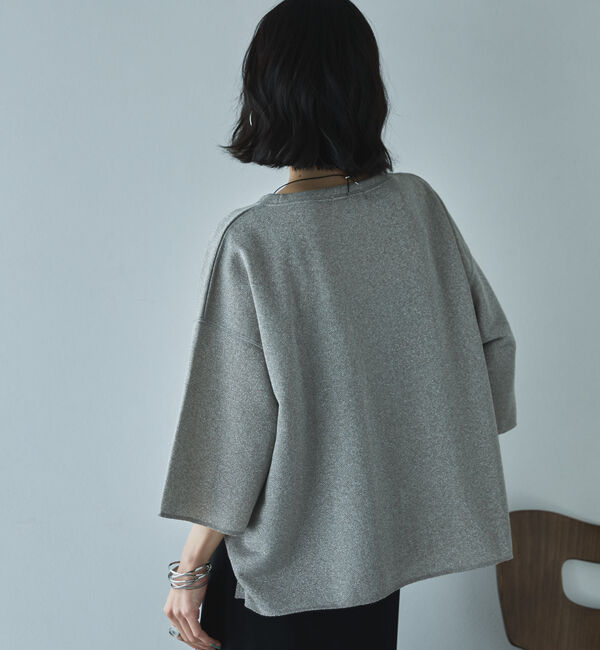 Doux archives「ラメ裏毛ショートスリーブプルオーバー」|Tシャツ・カットソー|